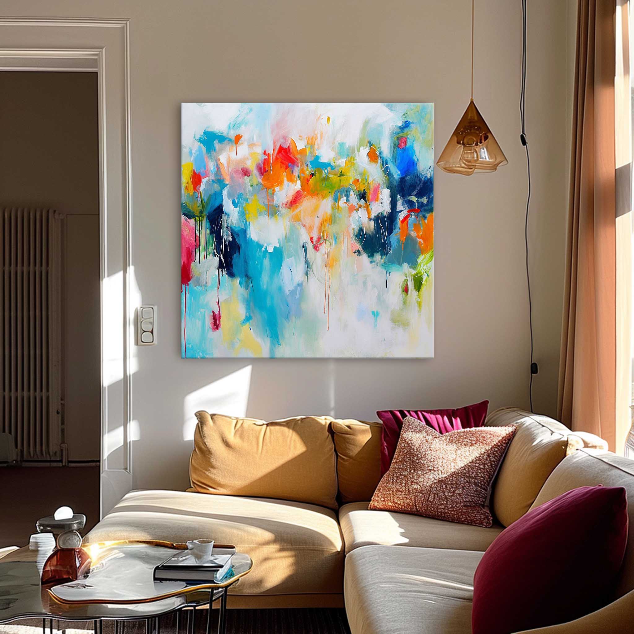 Wall Art Abstract Fluid Brushstroke Edgy