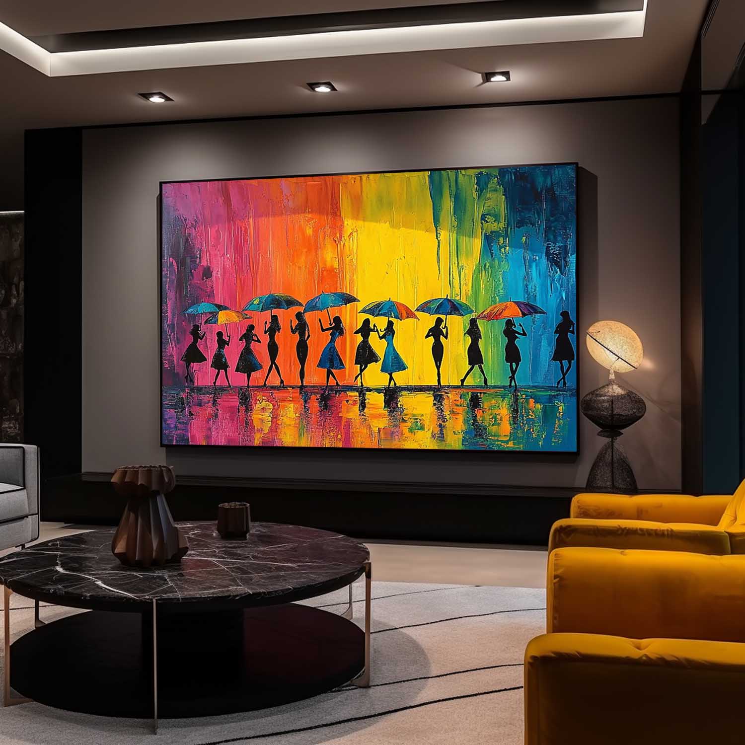 Wall Art People Joyful Energetic Silhouette