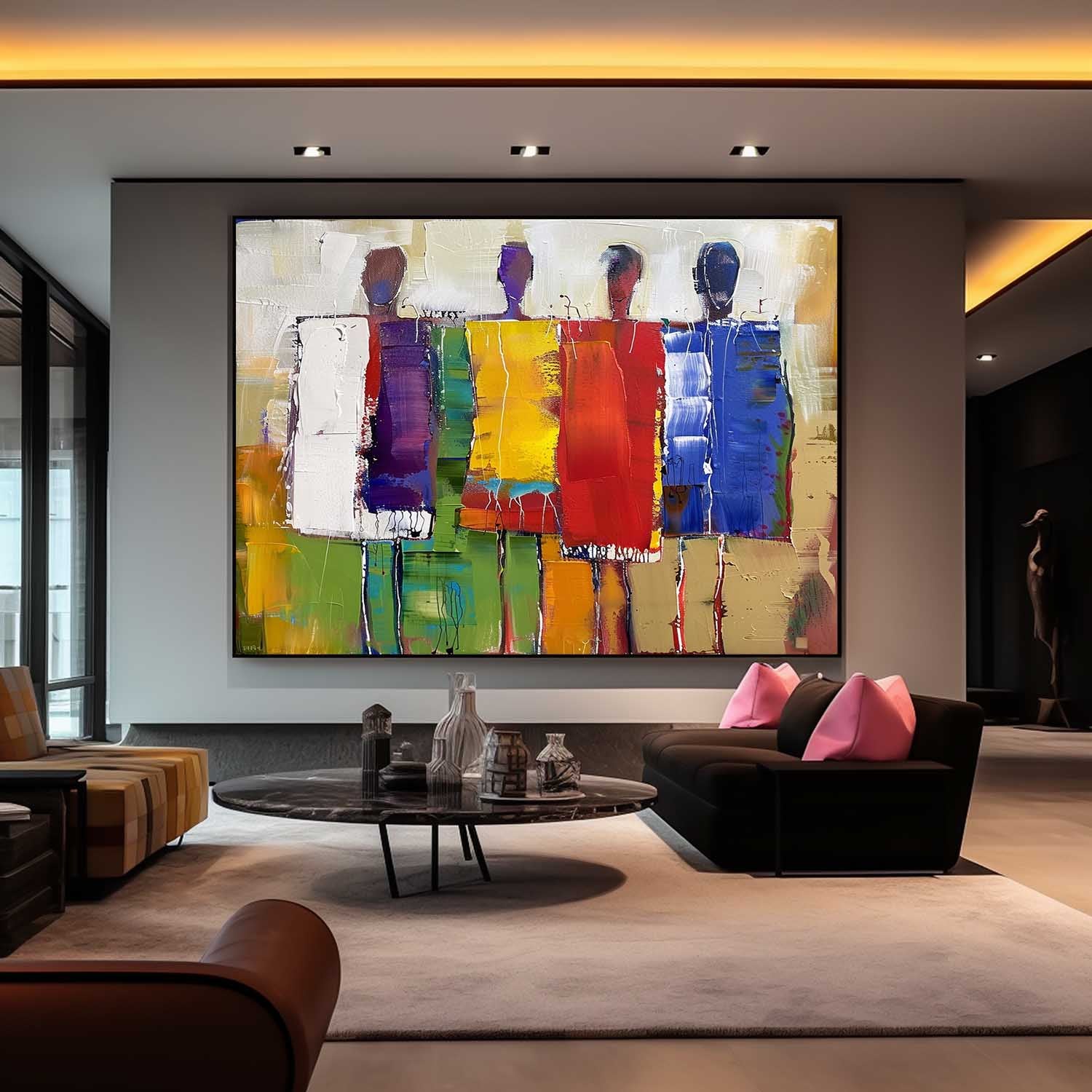 Wall Art Colorful Abstract Four Figures