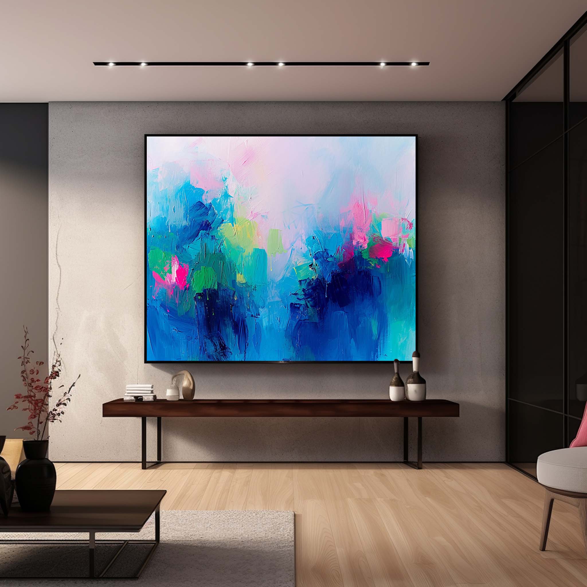 Wall Art Painterly Soft Fluid Wash Scene Abstract