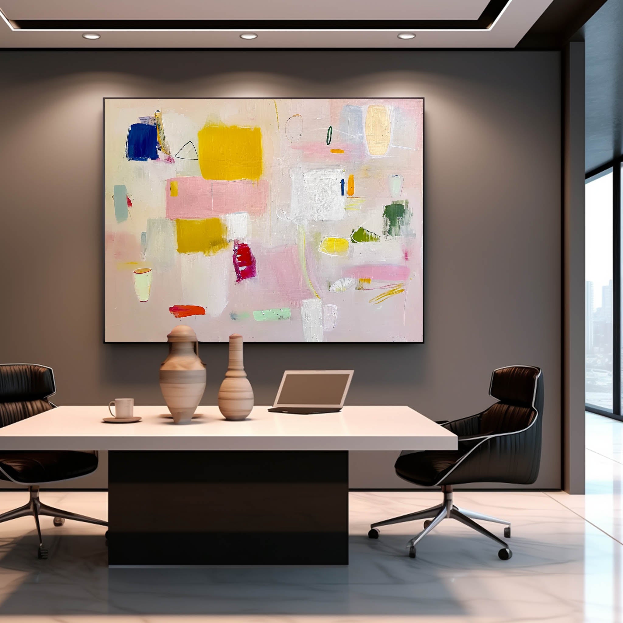 Wall Art Soft Pastel Abstract Impasto Serene