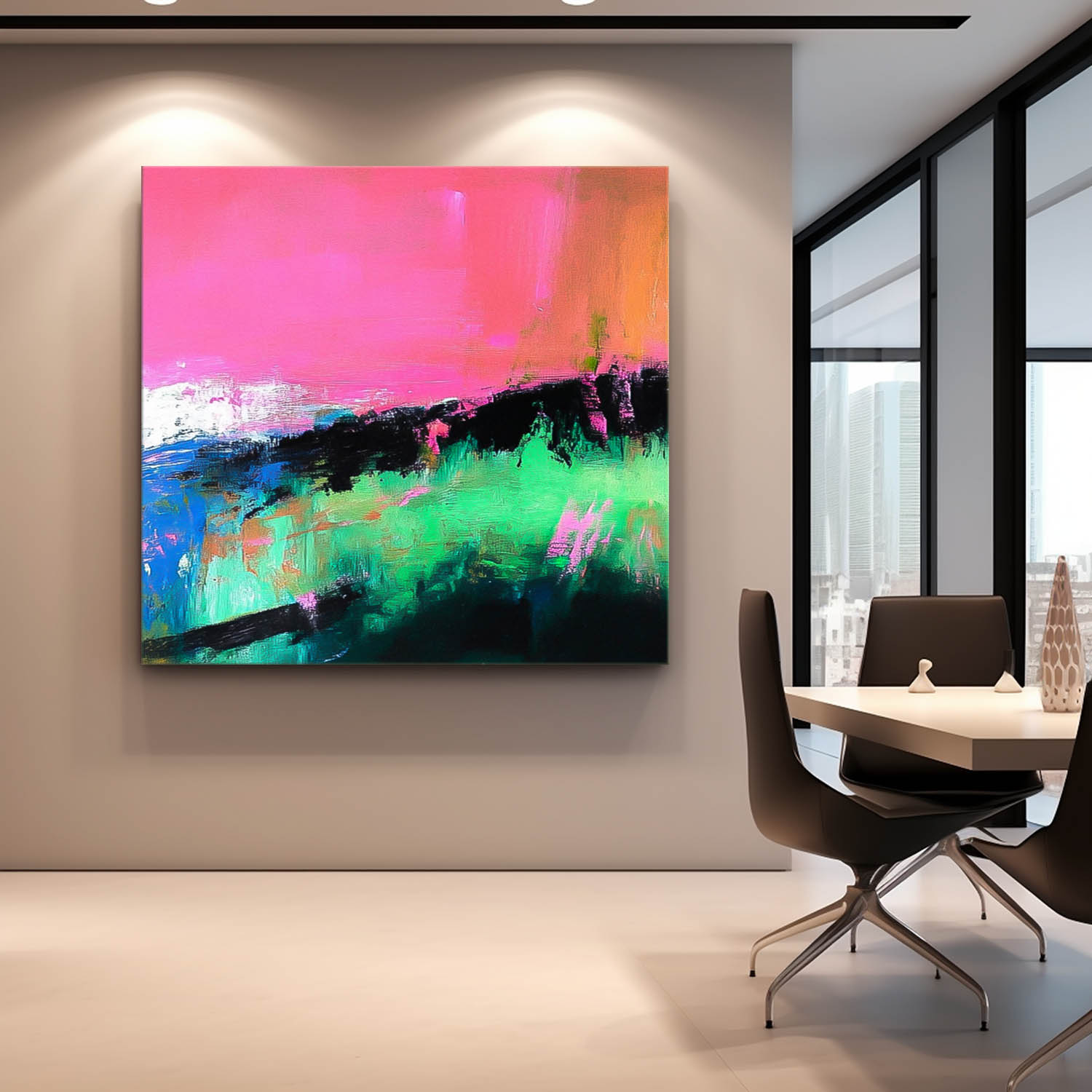 Wall Art Abstract Maximalist Neon Bohemian