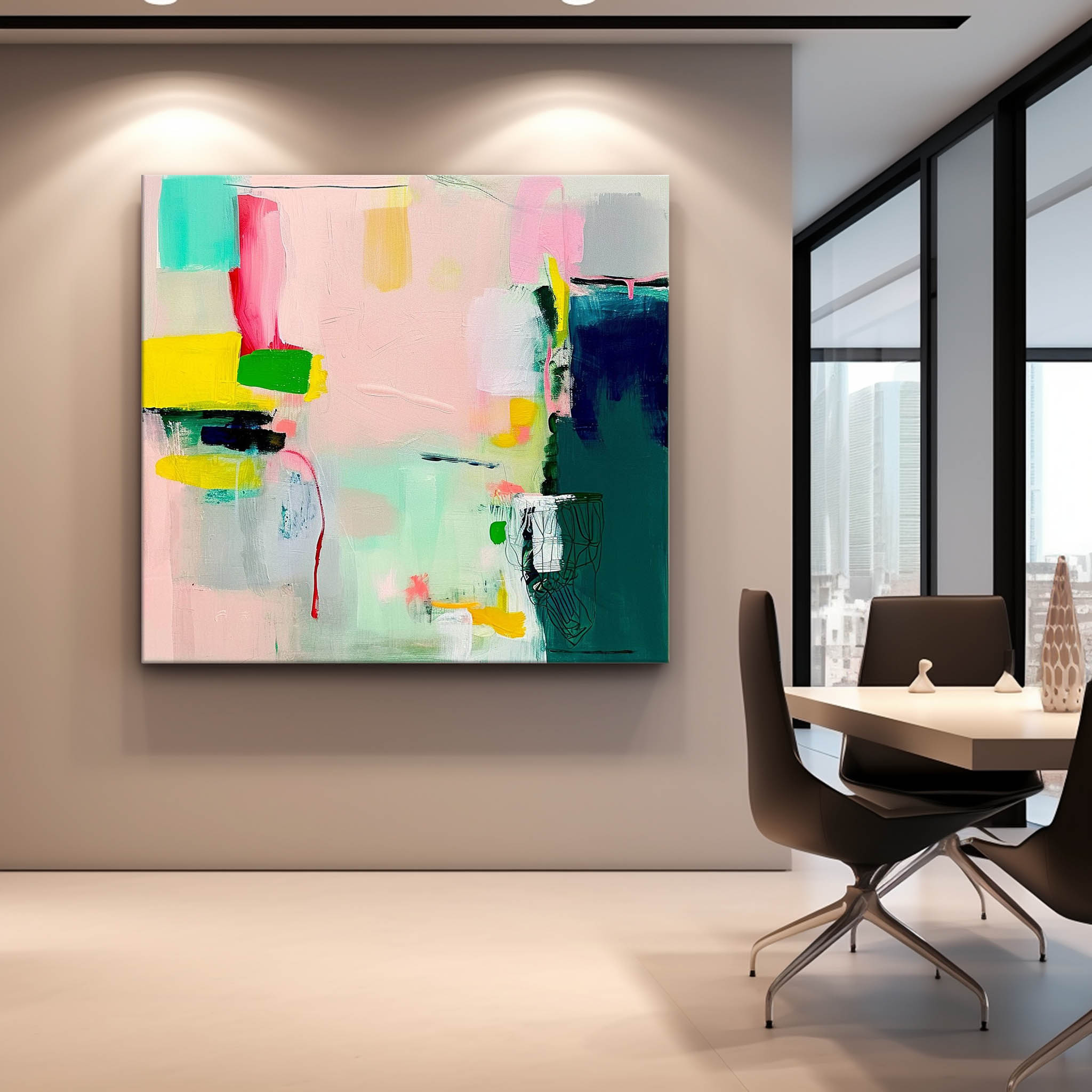 Wall Art Soft Pastel Abstract Fluid Wash Scene