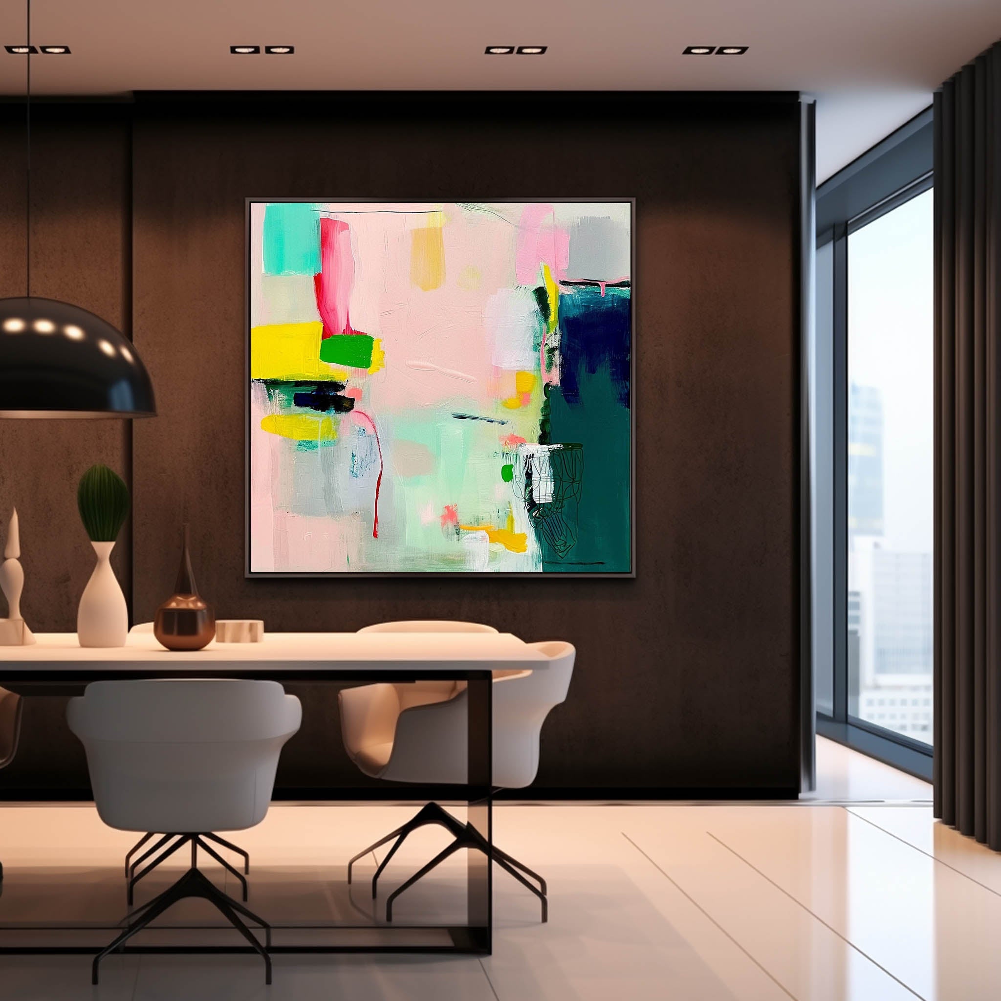 Wall Art Soft Pastel Abstract Fluid Wash Scene
