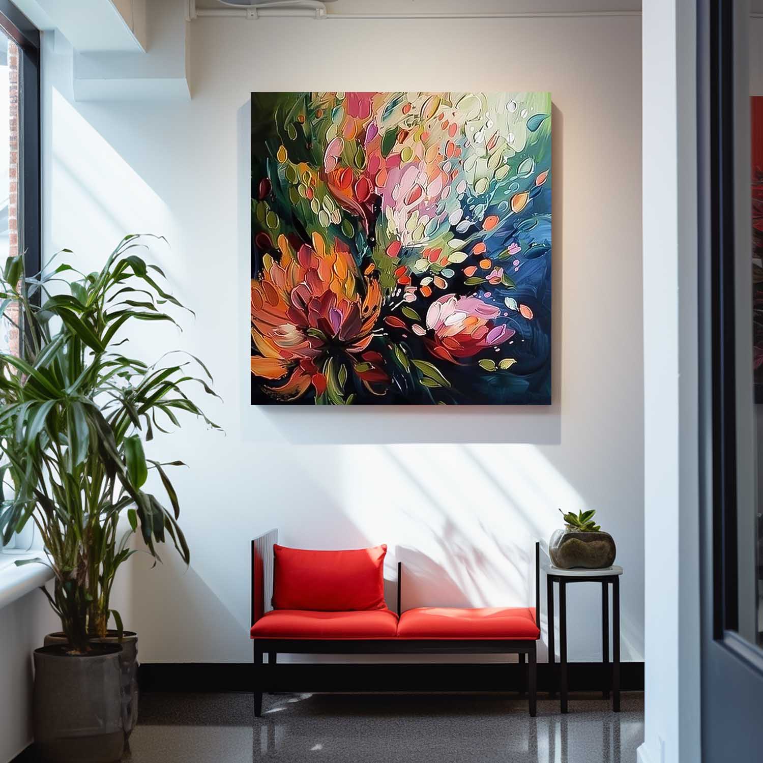 Wall Art Multicolor Flower Bouquet