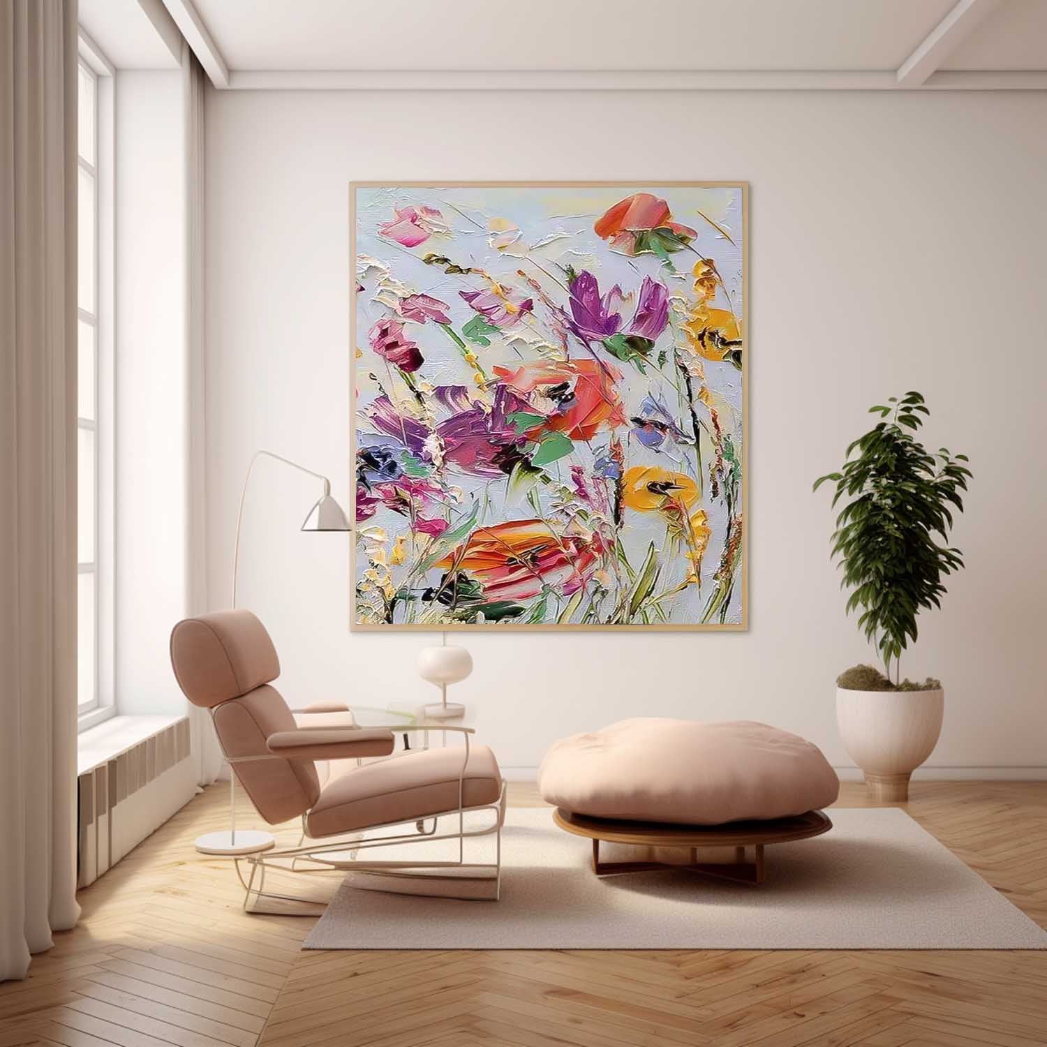 Wall Art Dense Flower Cheerful Lively Modern