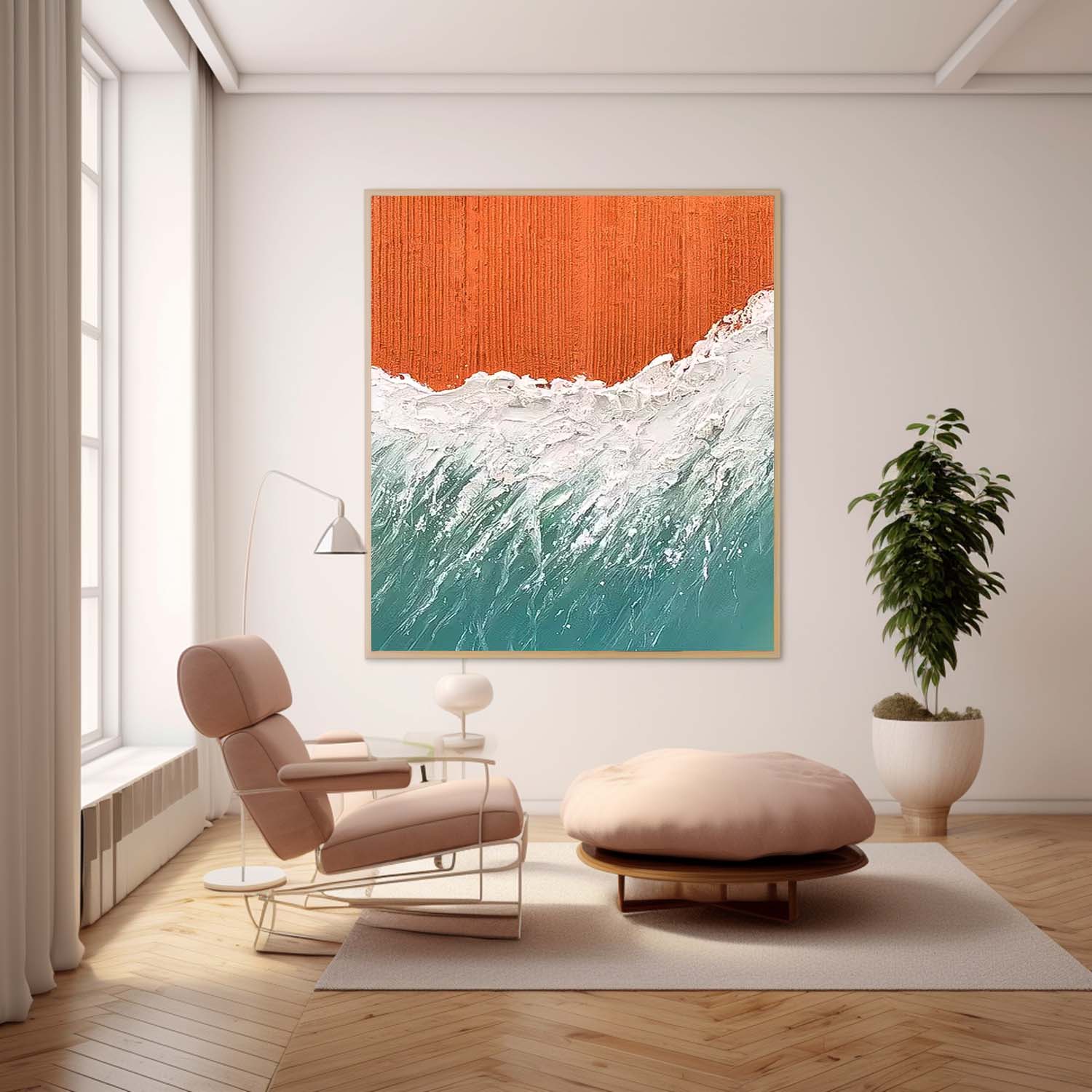 Wall Art Energetic Beach & Ocean Painterly Scene