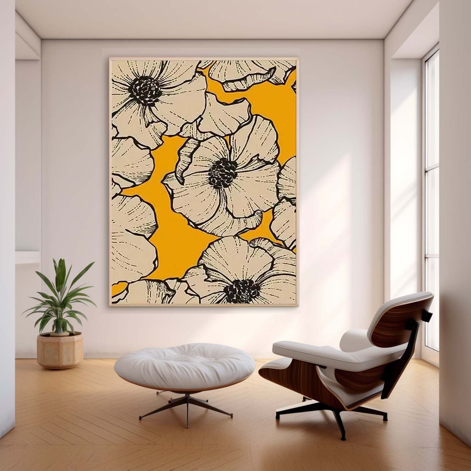 Wall Art Graphic Flower Bold Retro Artistic