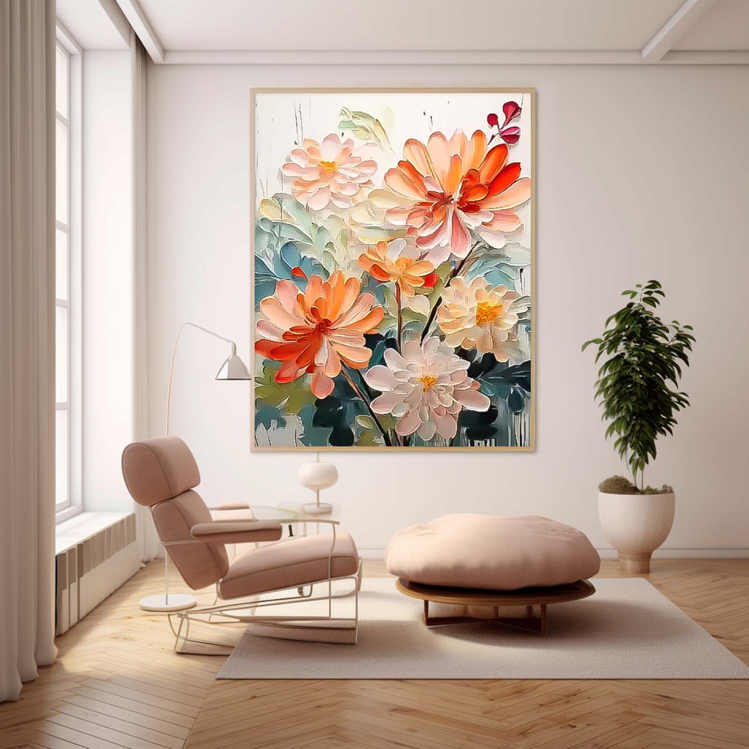 Wall Art Dahlia Flower Still Life Vibrant