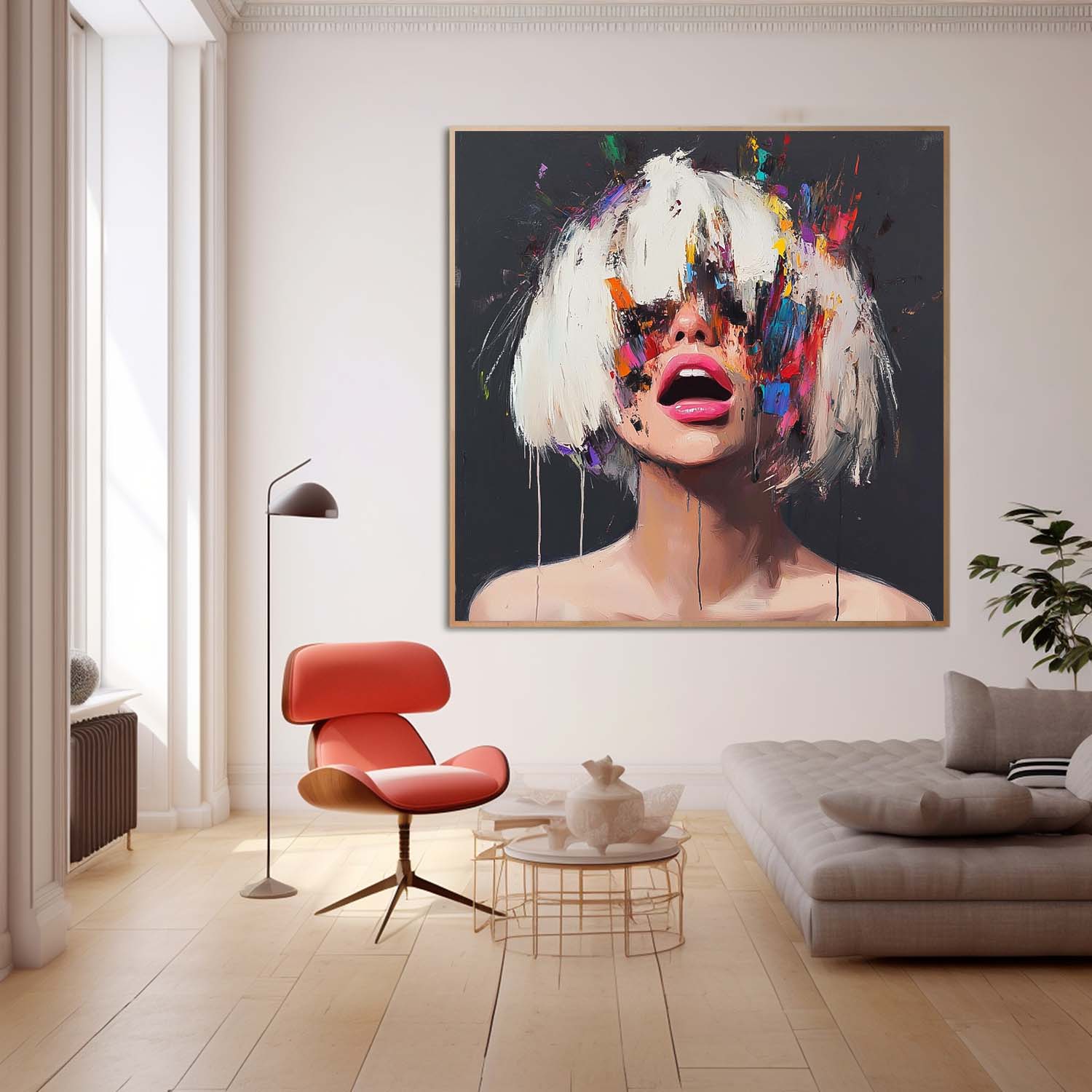 Wall Art People Contemporary Abstract Rainbow