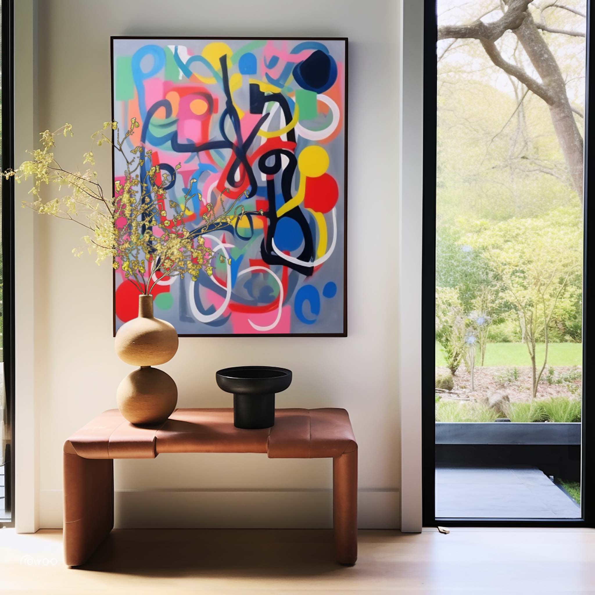 Wall Art Abstract Dense Cheerful Geometric