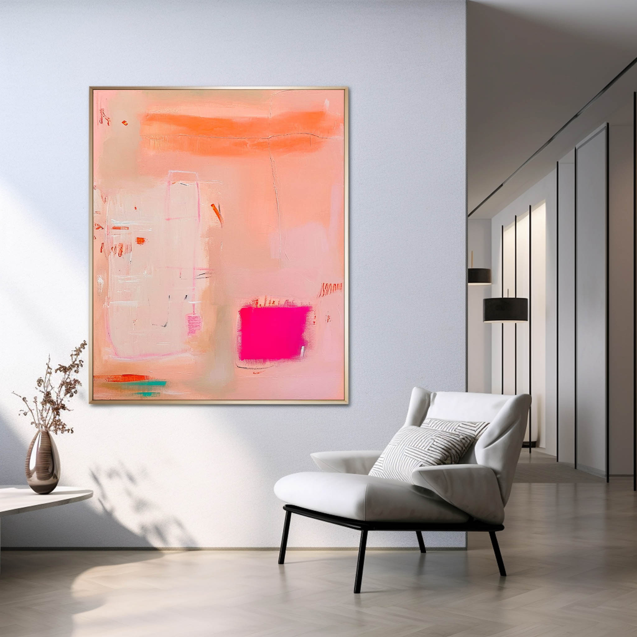 Wall Art Abstract Soft Pastel Block Playful