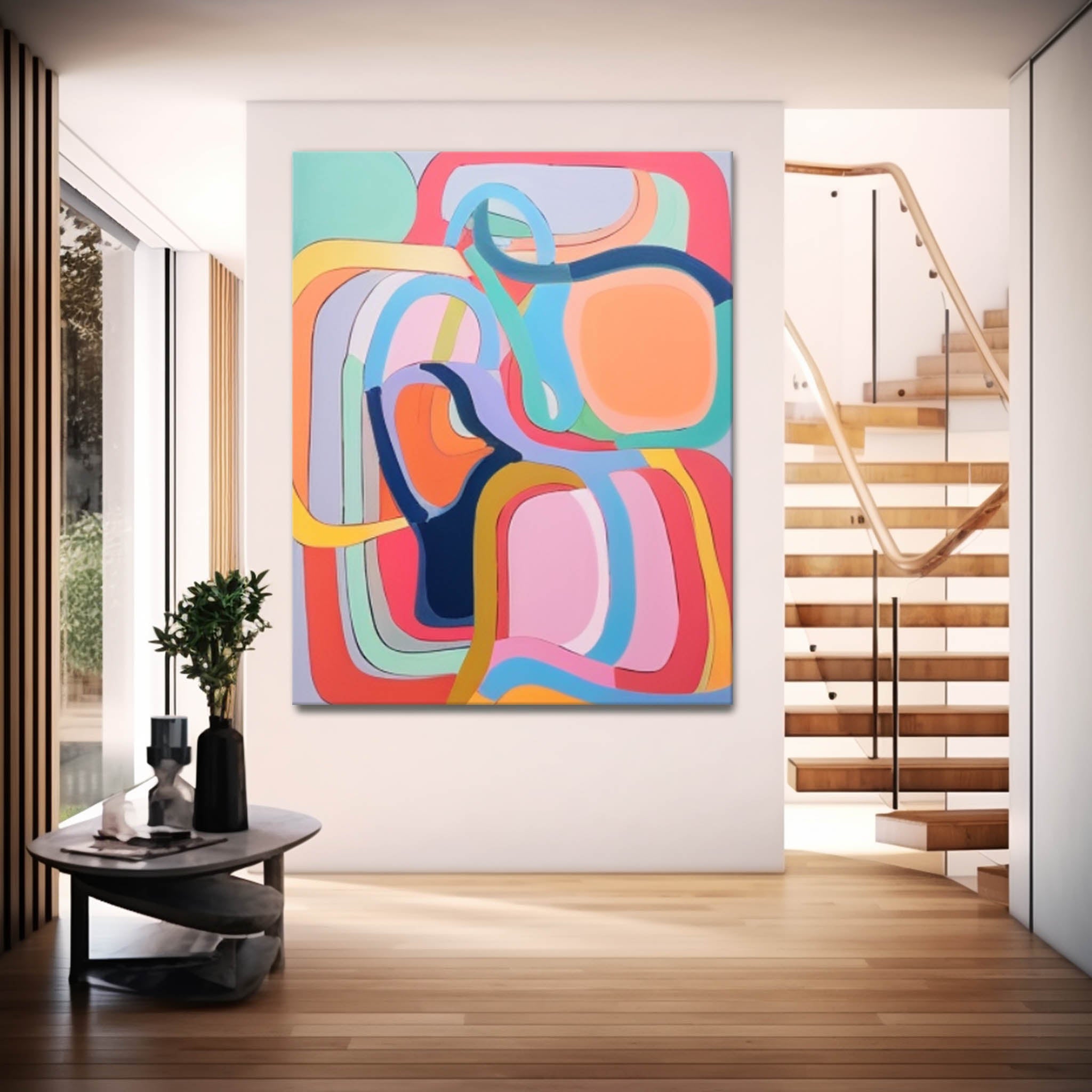 Wall Art Geometric Abstract Bauhaus Cheerful