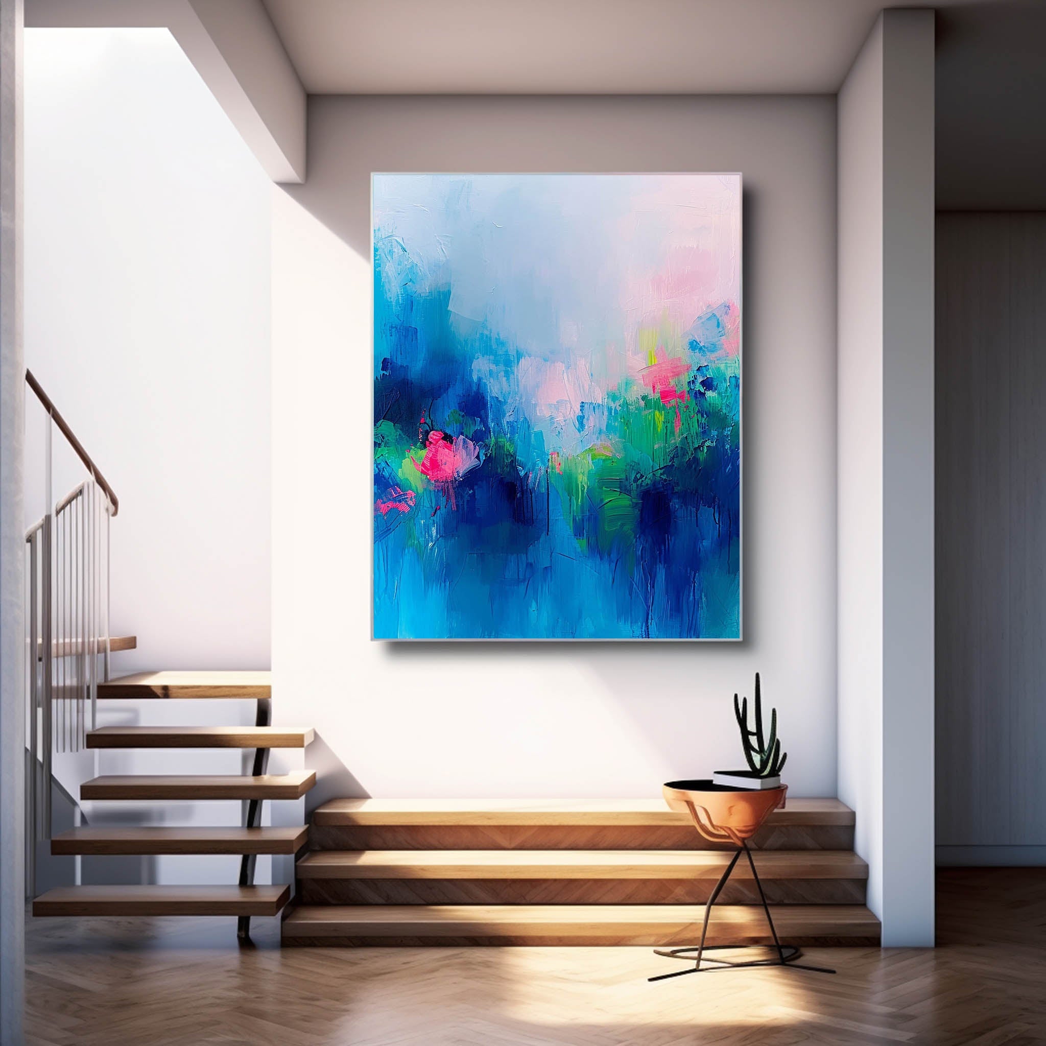 Wall Art Abstract Elegant Cool Tone Serene