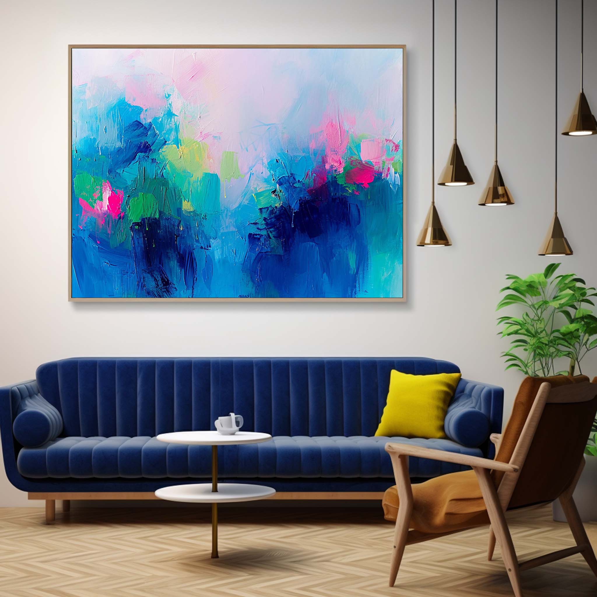 Wall Art Painterly Soft Fluid Wash Scene Abstract