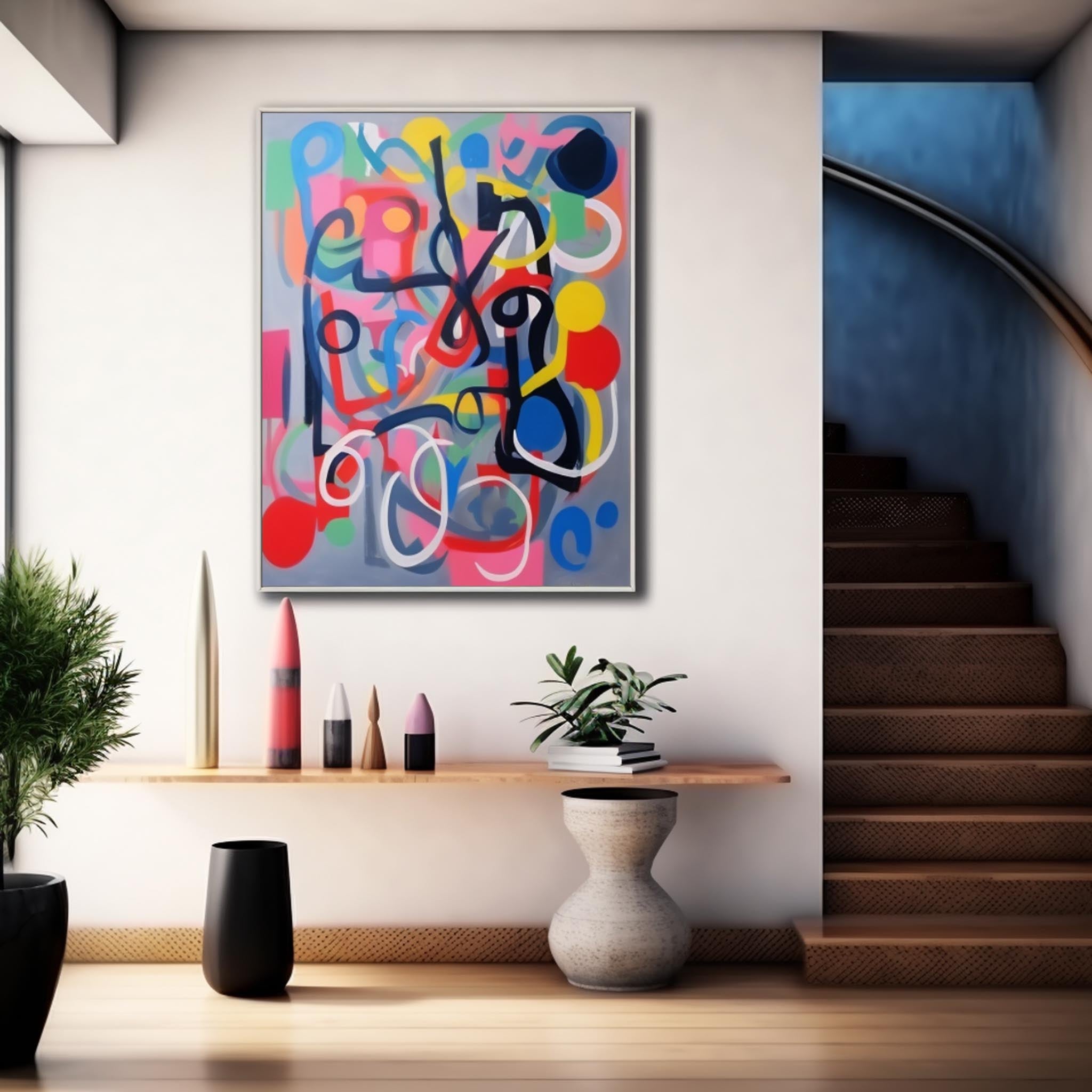 Wall Art Abstract Dense Cheerful Geometric
