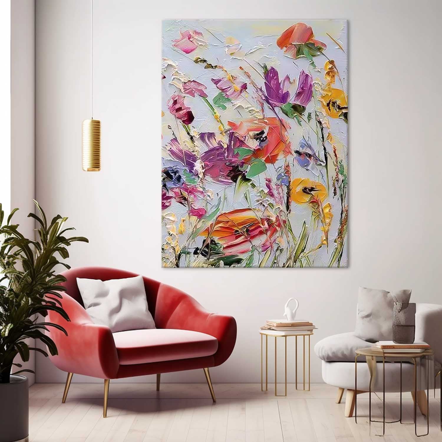 Wall Art Dense Flower Cheerful Lively Modern