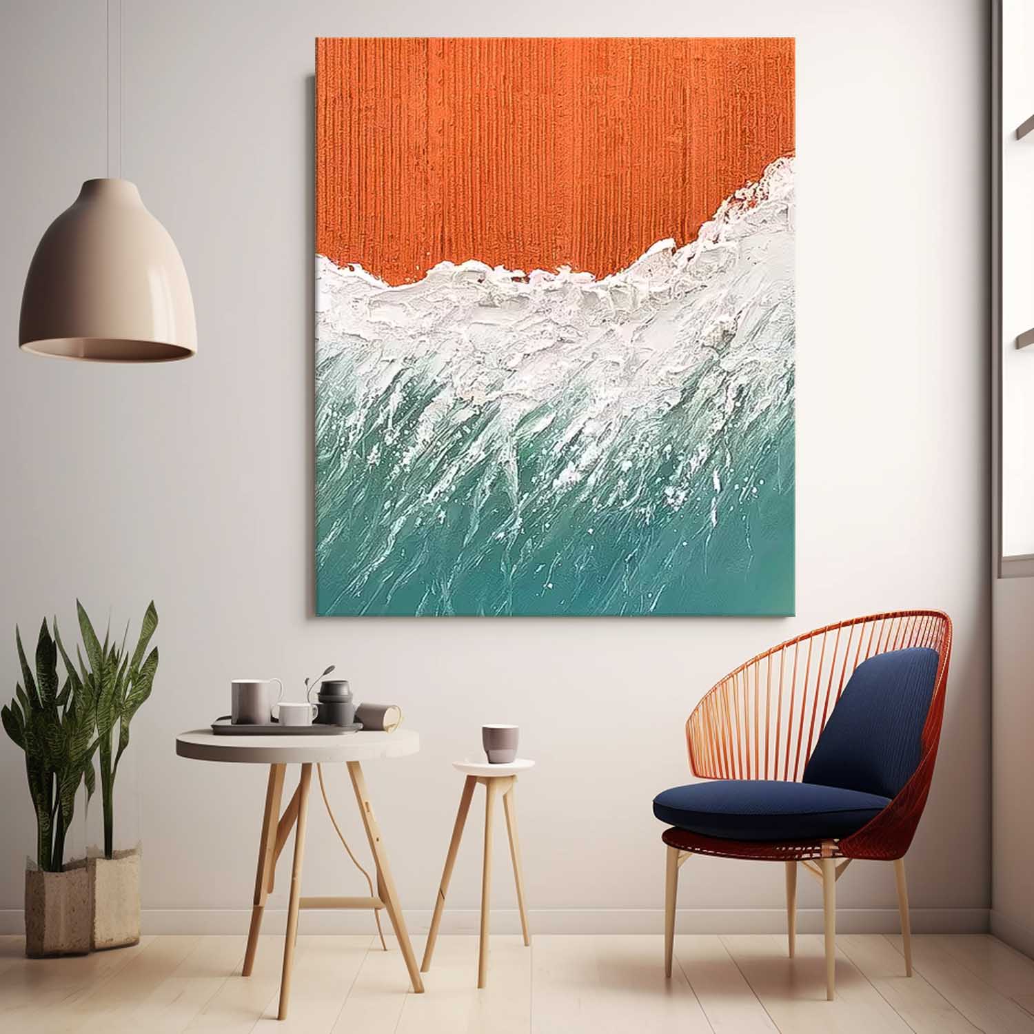 Wall Art Energetic Beach & Ocean Painterly Scene