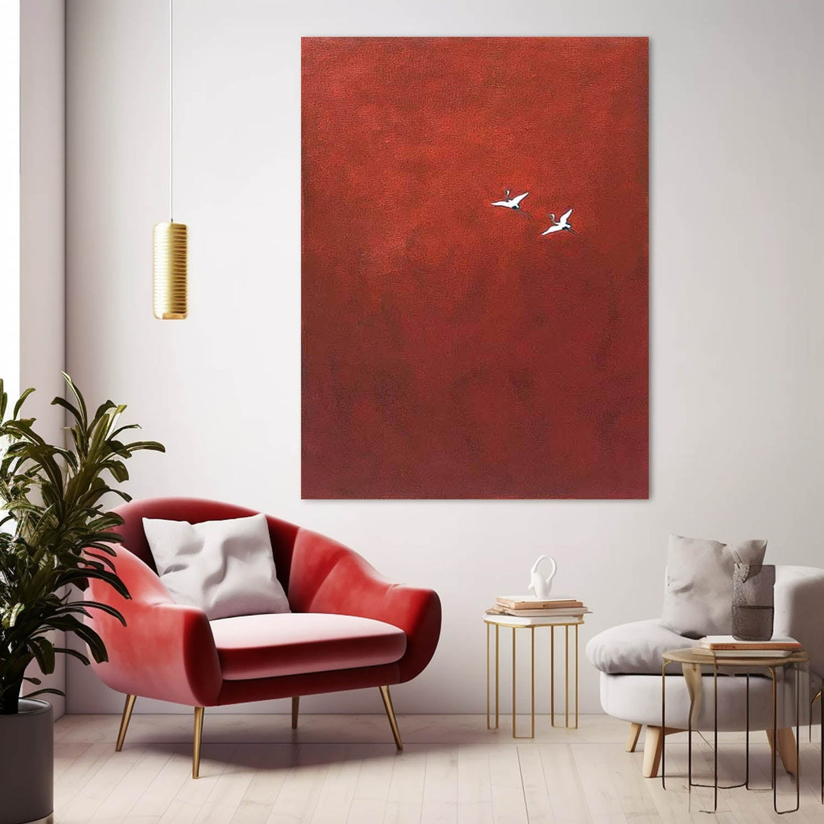 Deep Red Background Canvas Wall Art