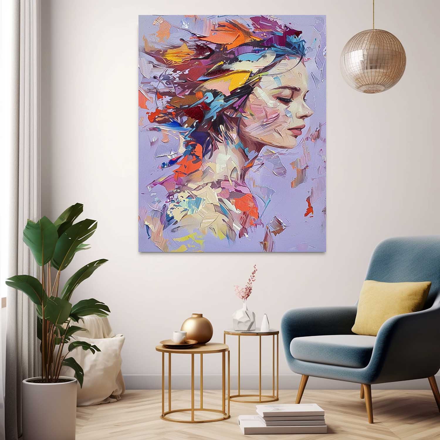 Wall Art Portrait Energetic Painterly Elegant