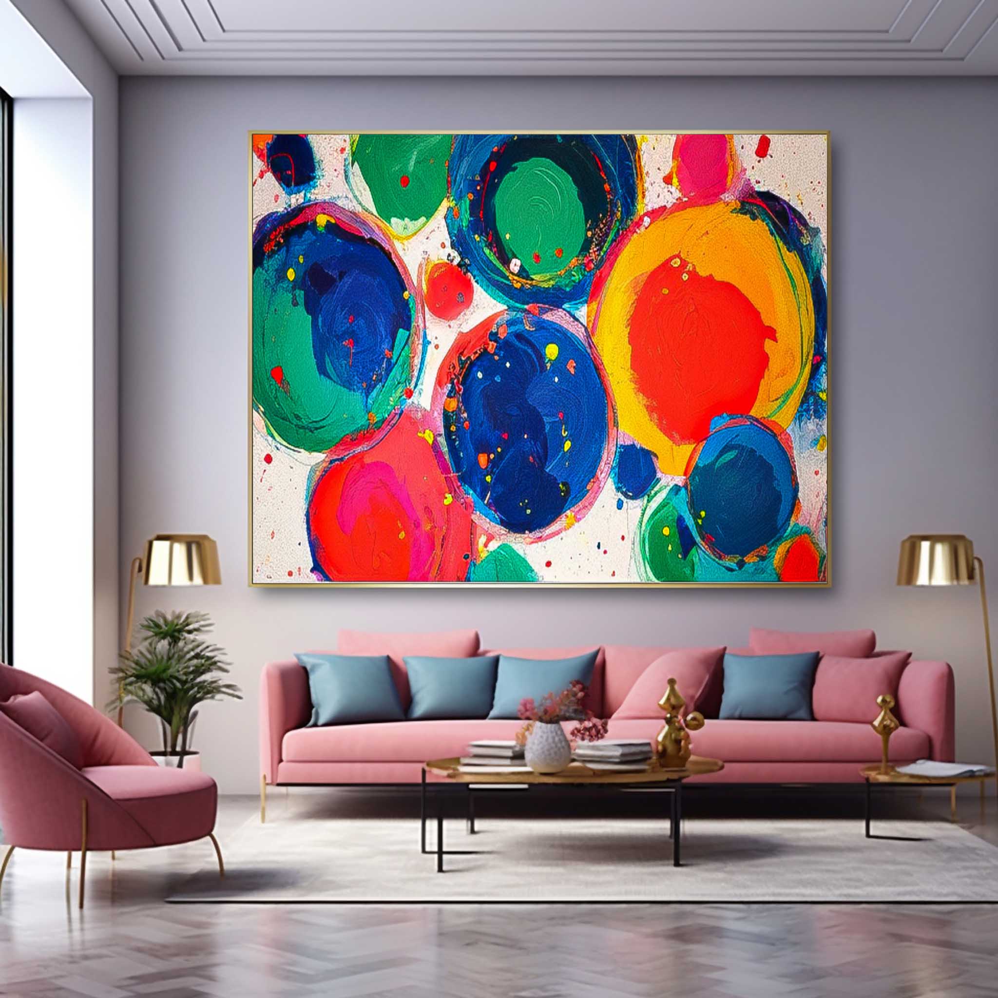 Wall Art Impasto Abstract Playful Painterly Cheerful
