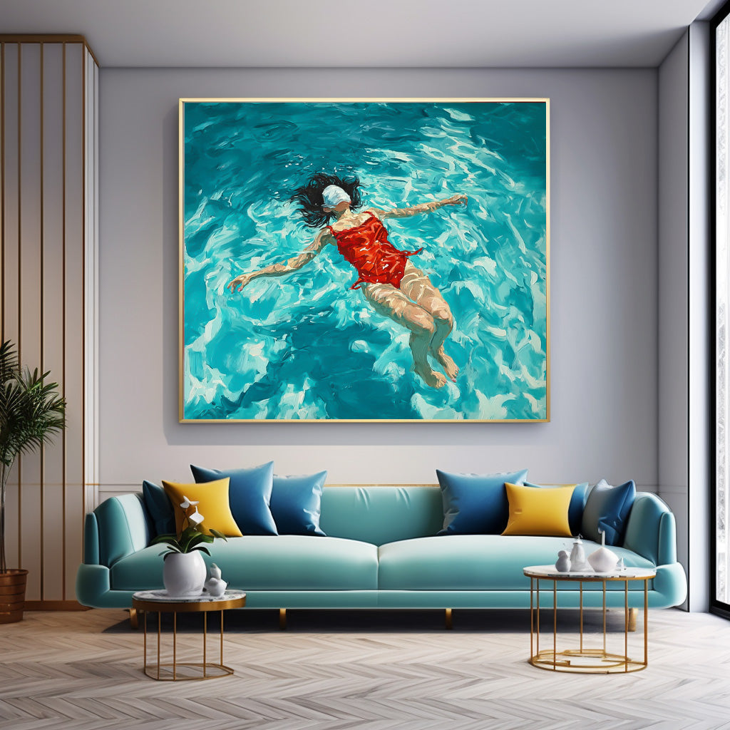 Wall Art People Swimmer Soft Ethereal