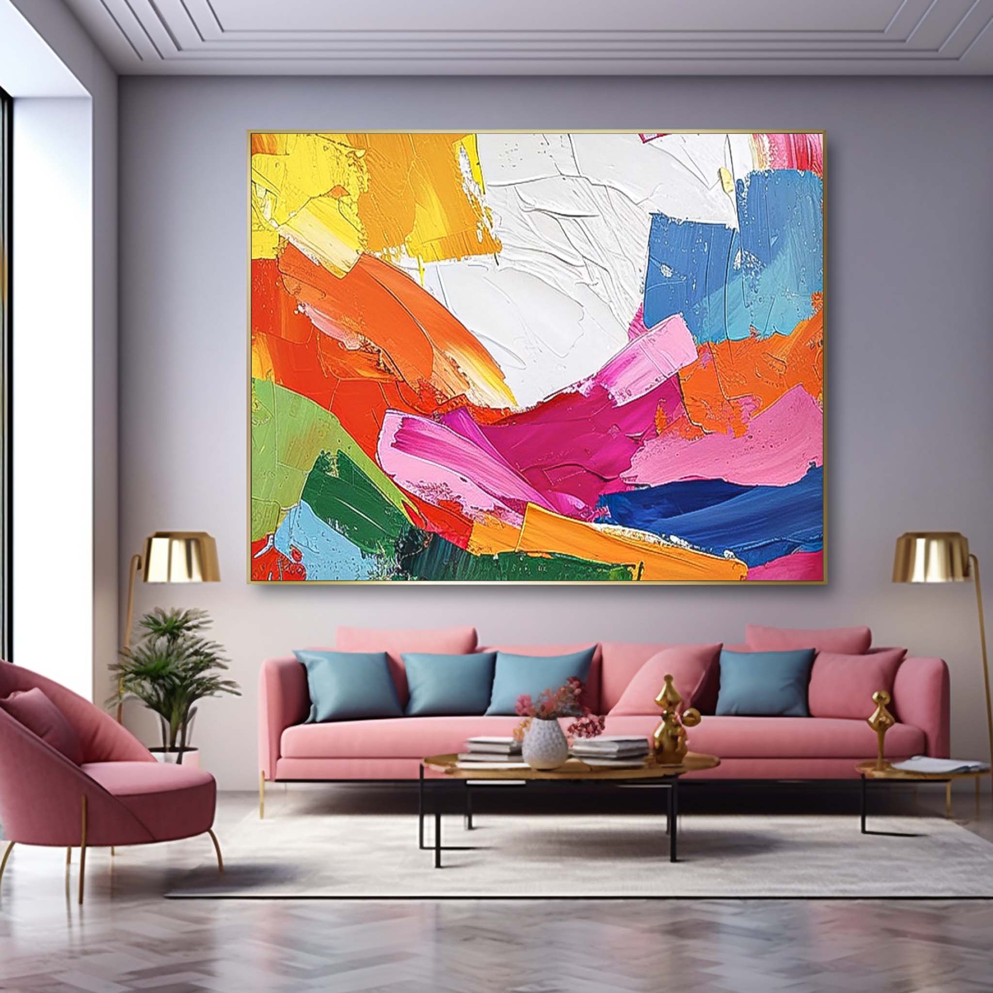 Wall Art Vibrant Impasto Abstract Expressionist