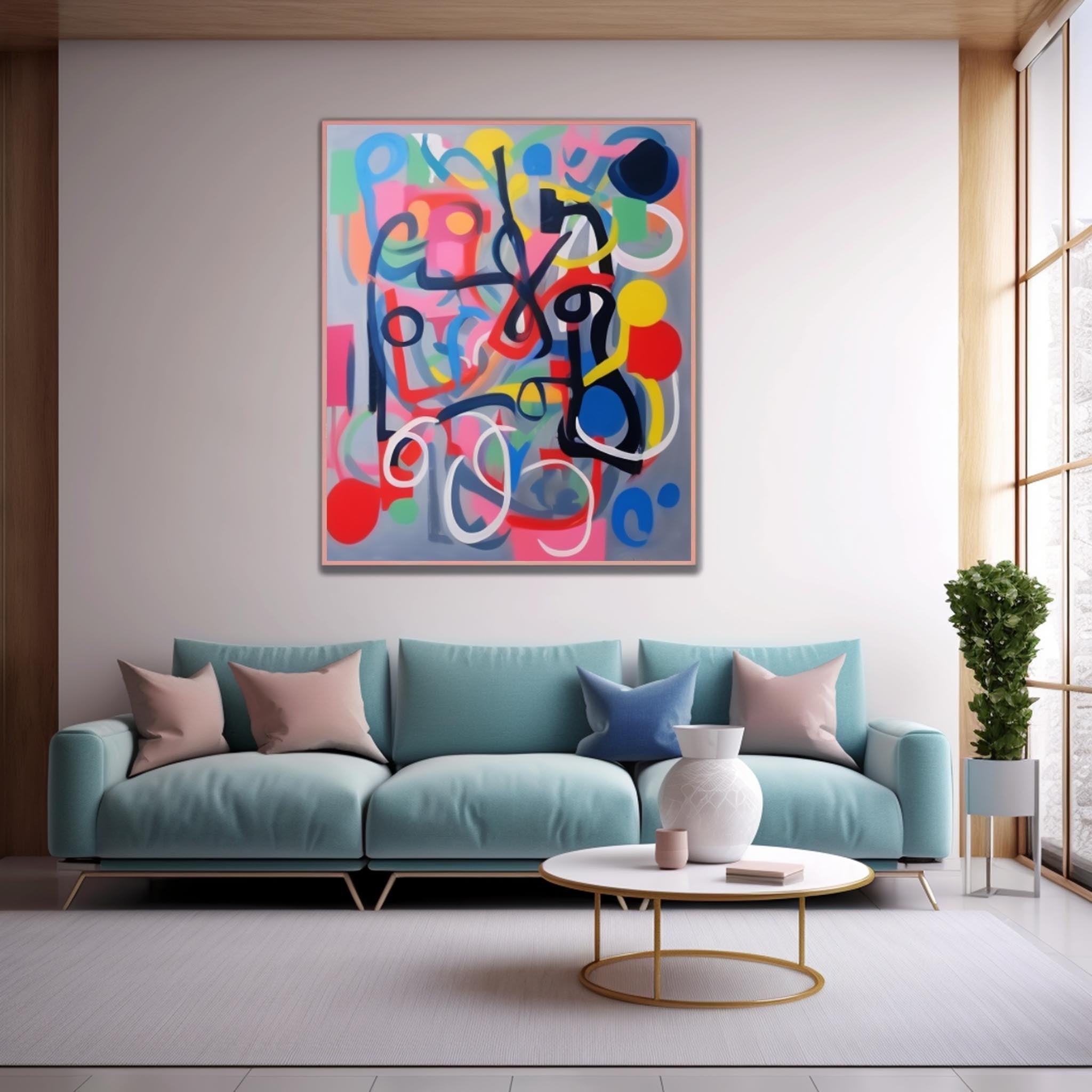 Wall Art Abstract Dense Cheerful Geometric