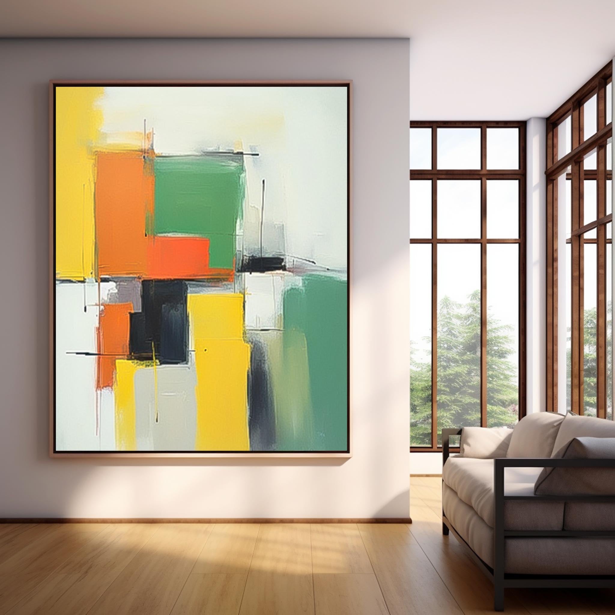 Wall Art Geometric Abstract Serene Calm Painterly