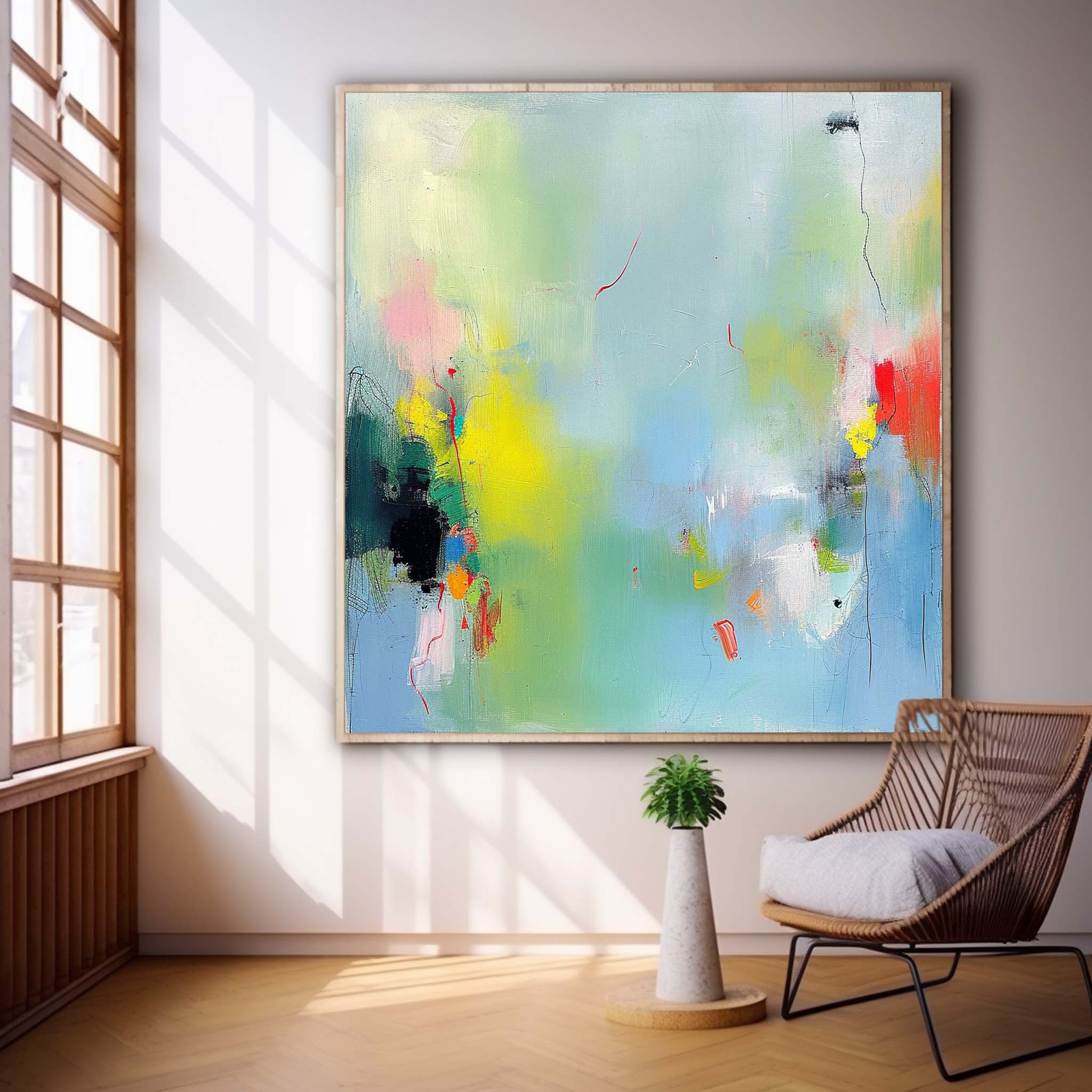 Wall Art Painterly Soft Fluid Abstract Serene