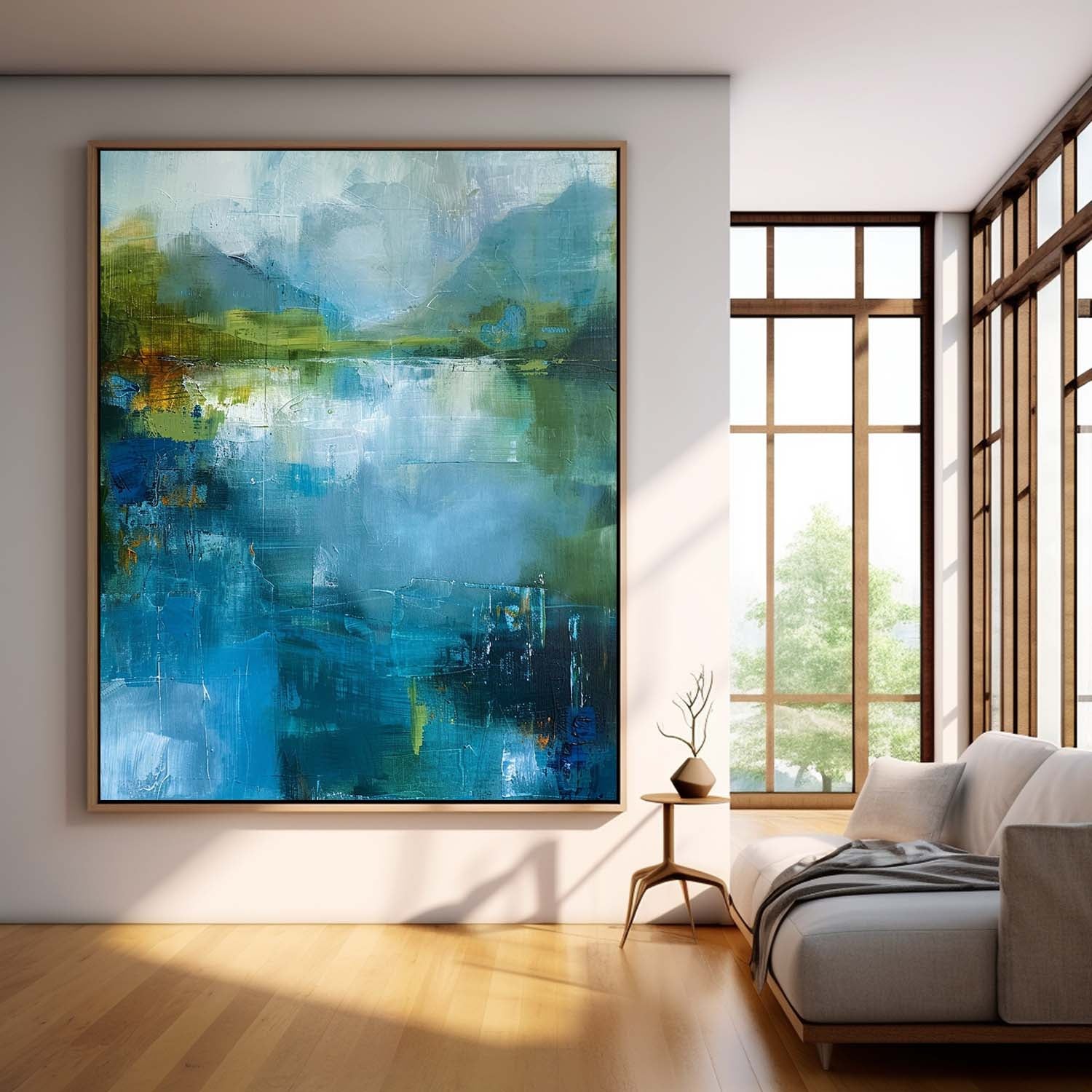 Wall Art Abstract Morandi Blended Soft Lake
