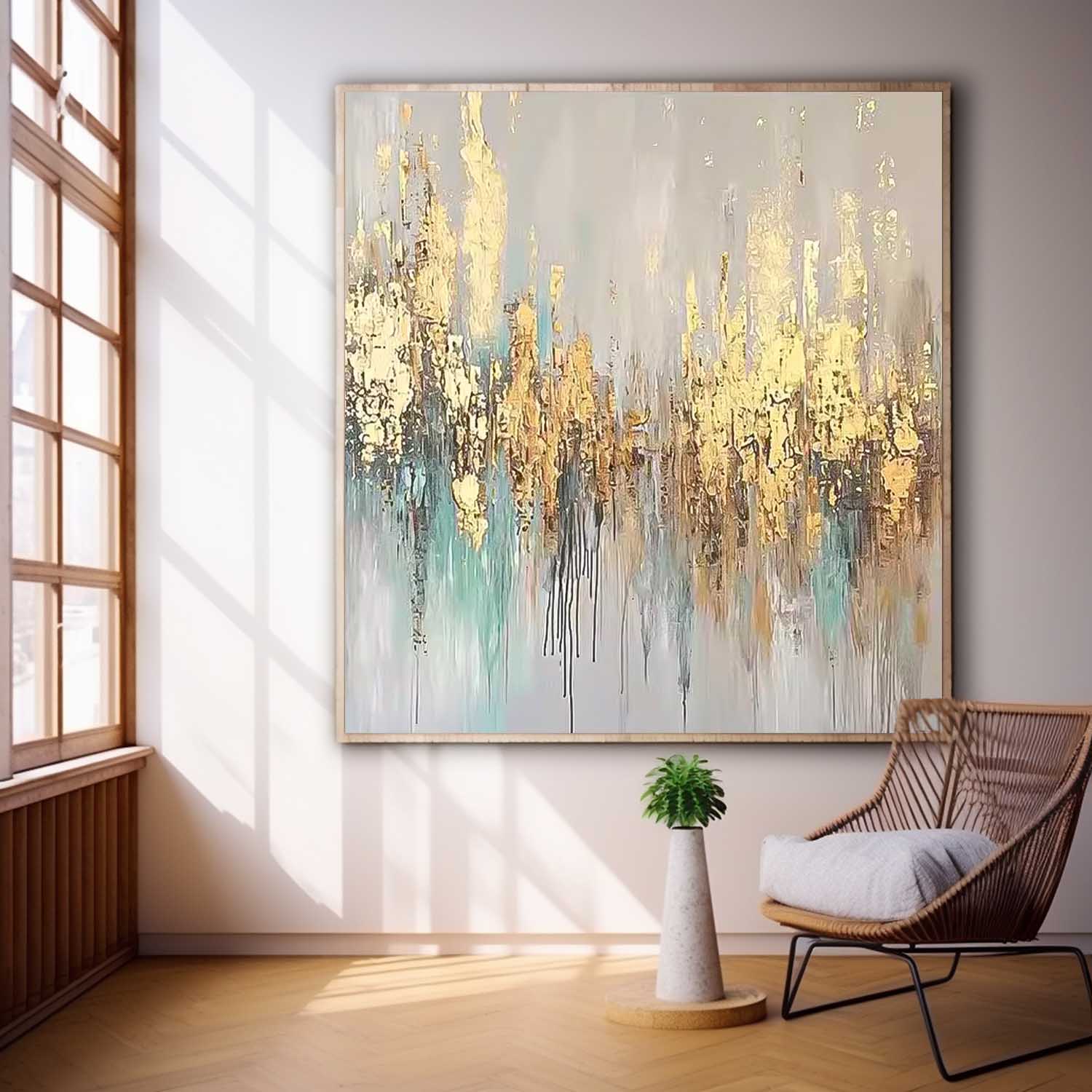 Abstract Impasto Serene Luxurious Modern