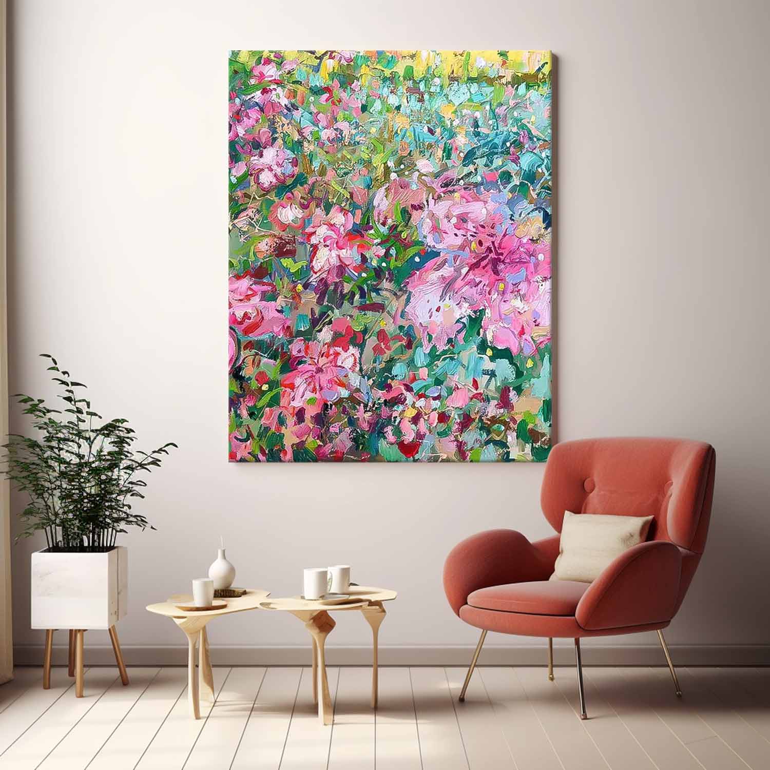 Wall Art Vibrant Flower Impressionist Field Painterly