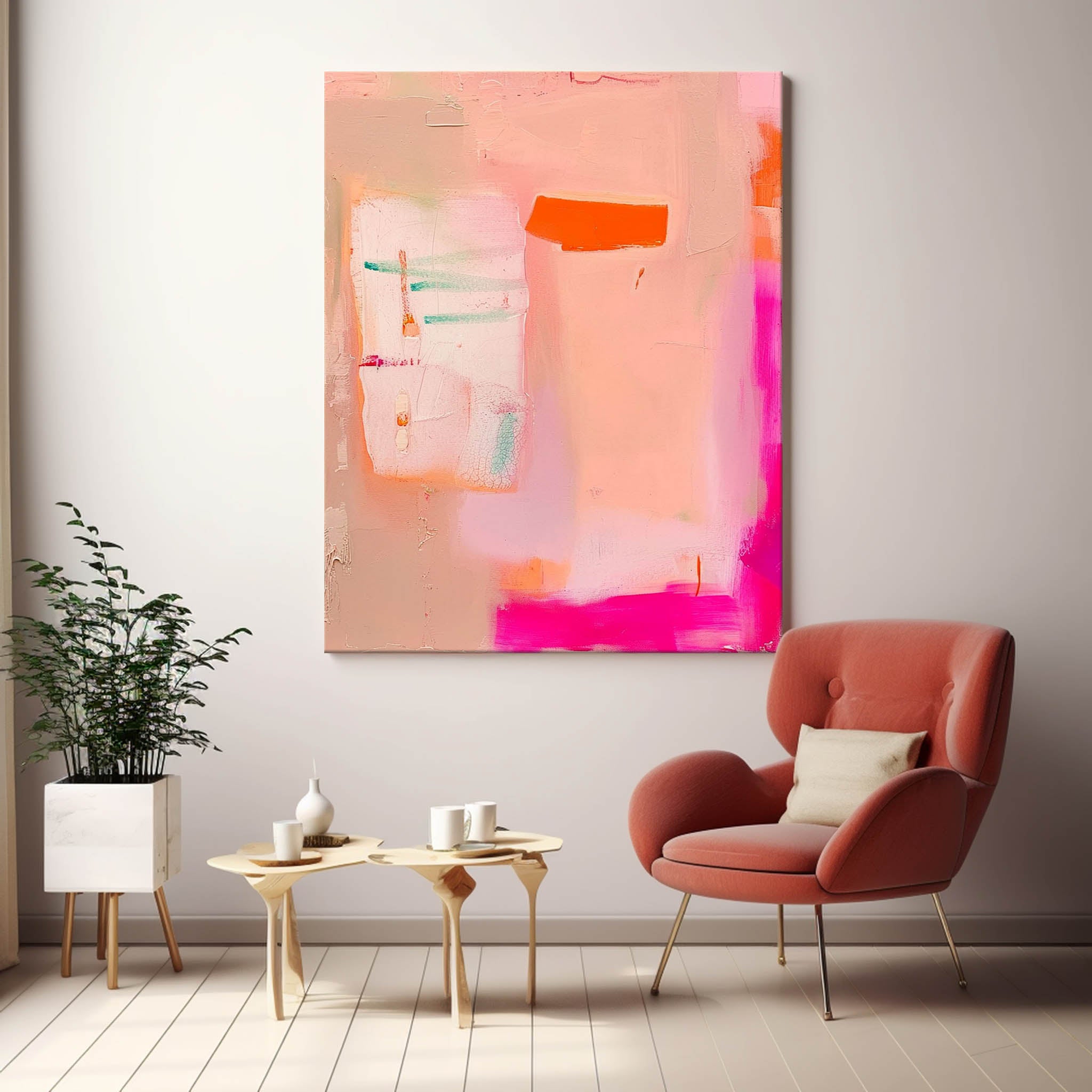 Wall Art Pastel Color Abstract Decor Impasto