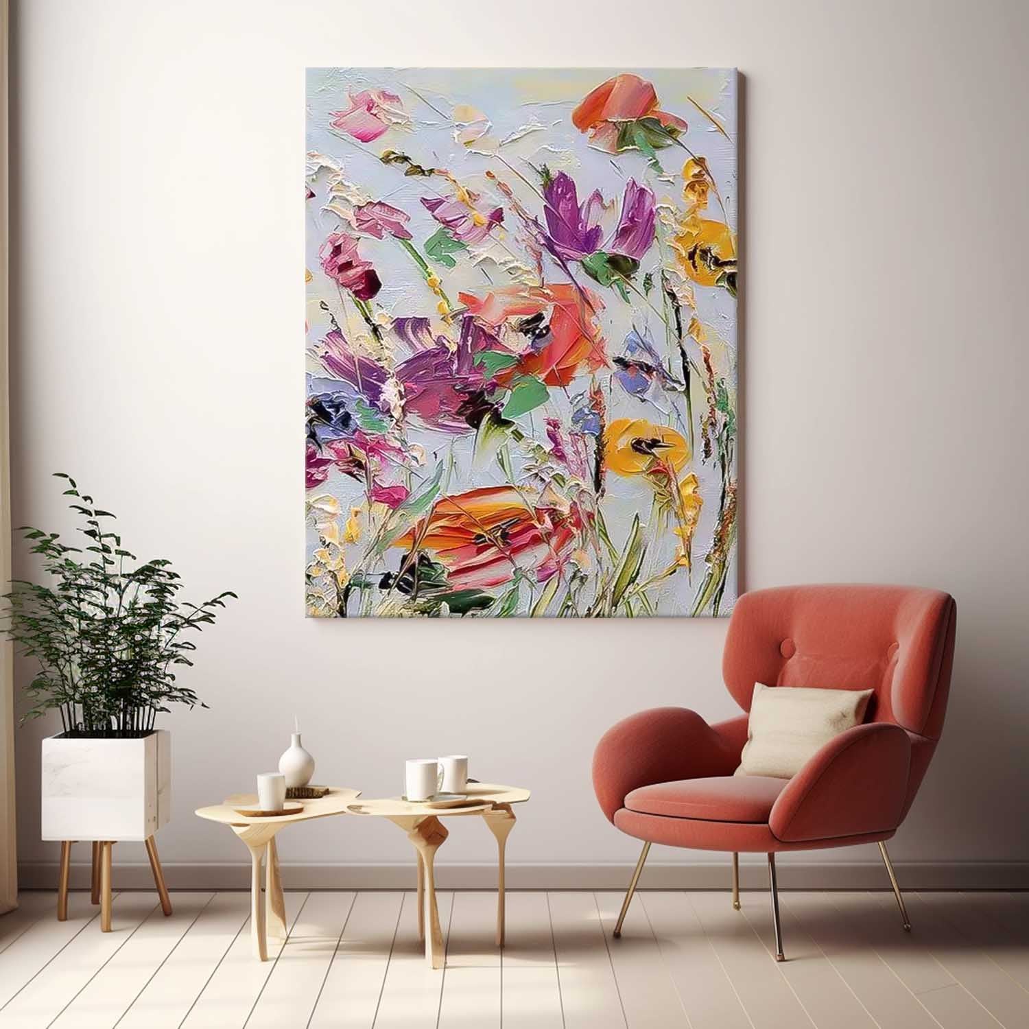 Wall Art Dense Flower Cheerful Lively Modern