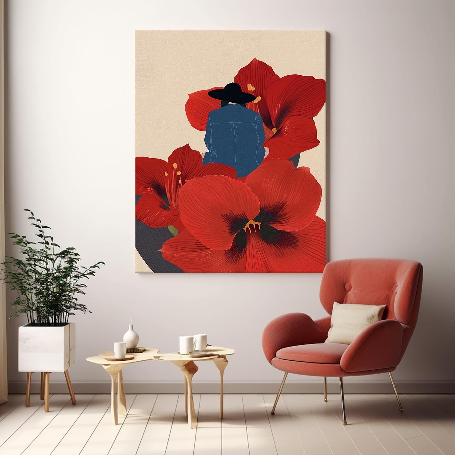 Wall Art People Modern Abstract Oversized Floral