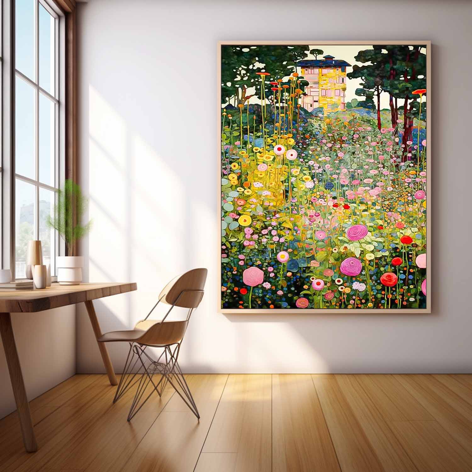 Klimt-Style Floral Garden Painting