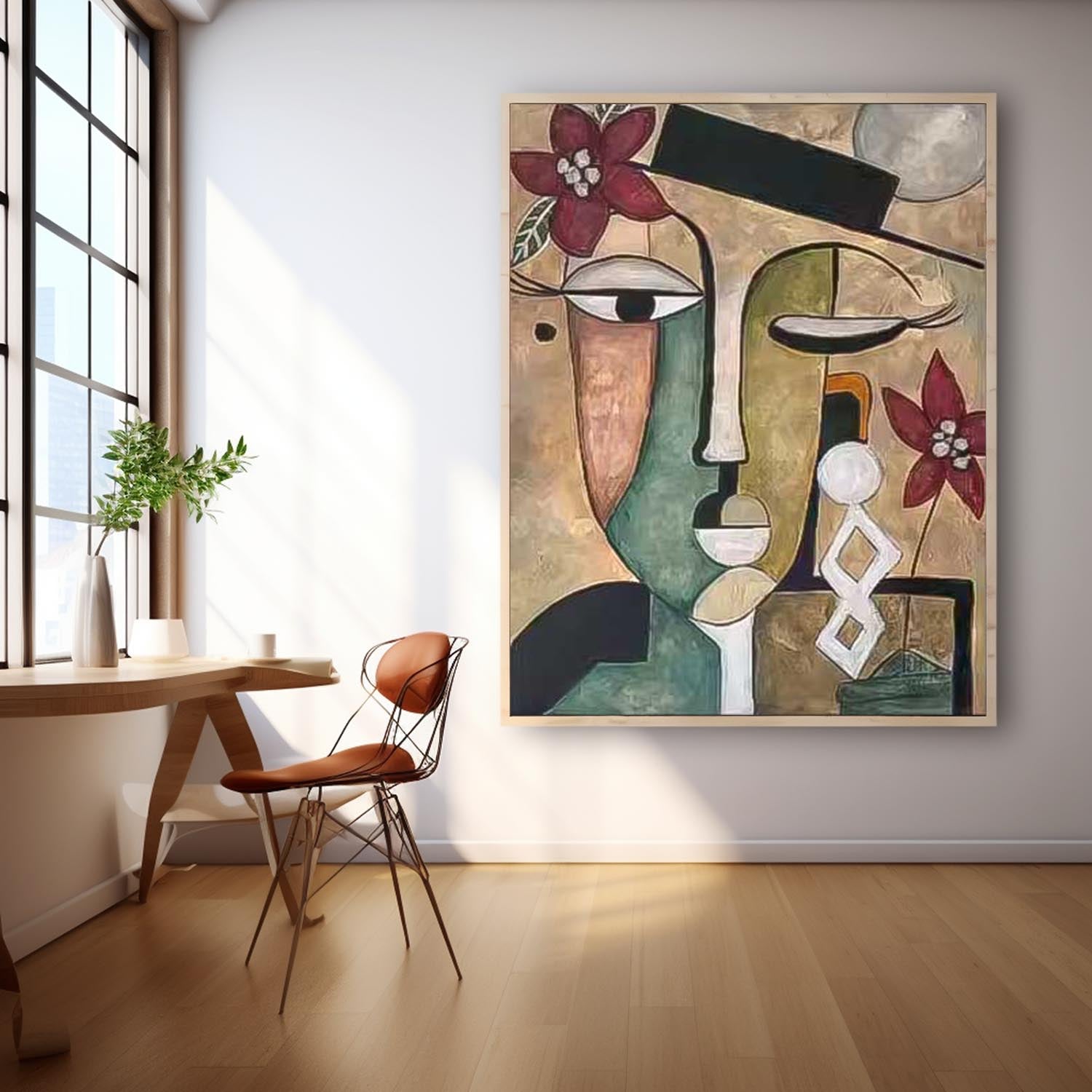 Wall Art Cubist People Geometric Abstract Portrait