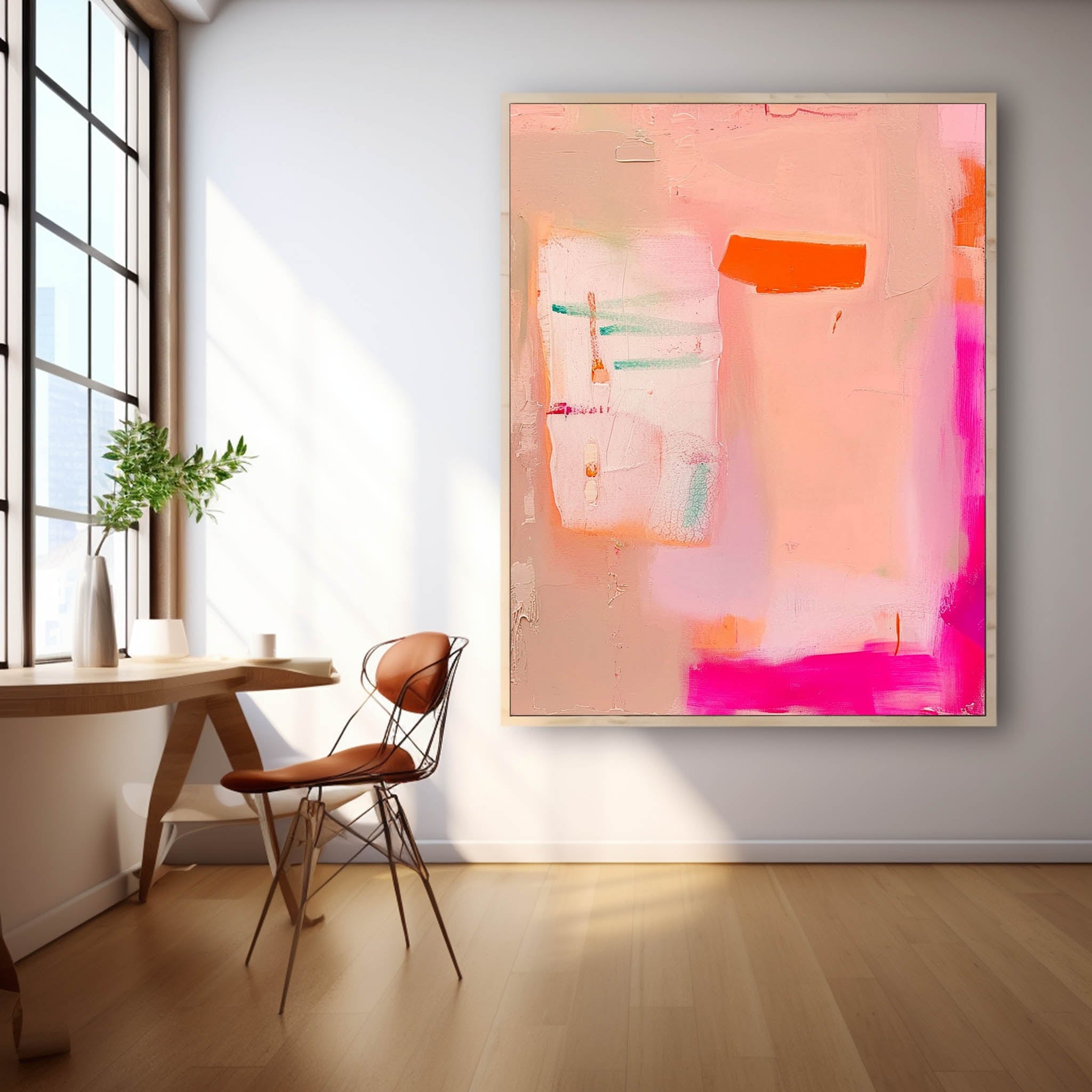 Wall Art Pastel Color Abstract Decor Impasto