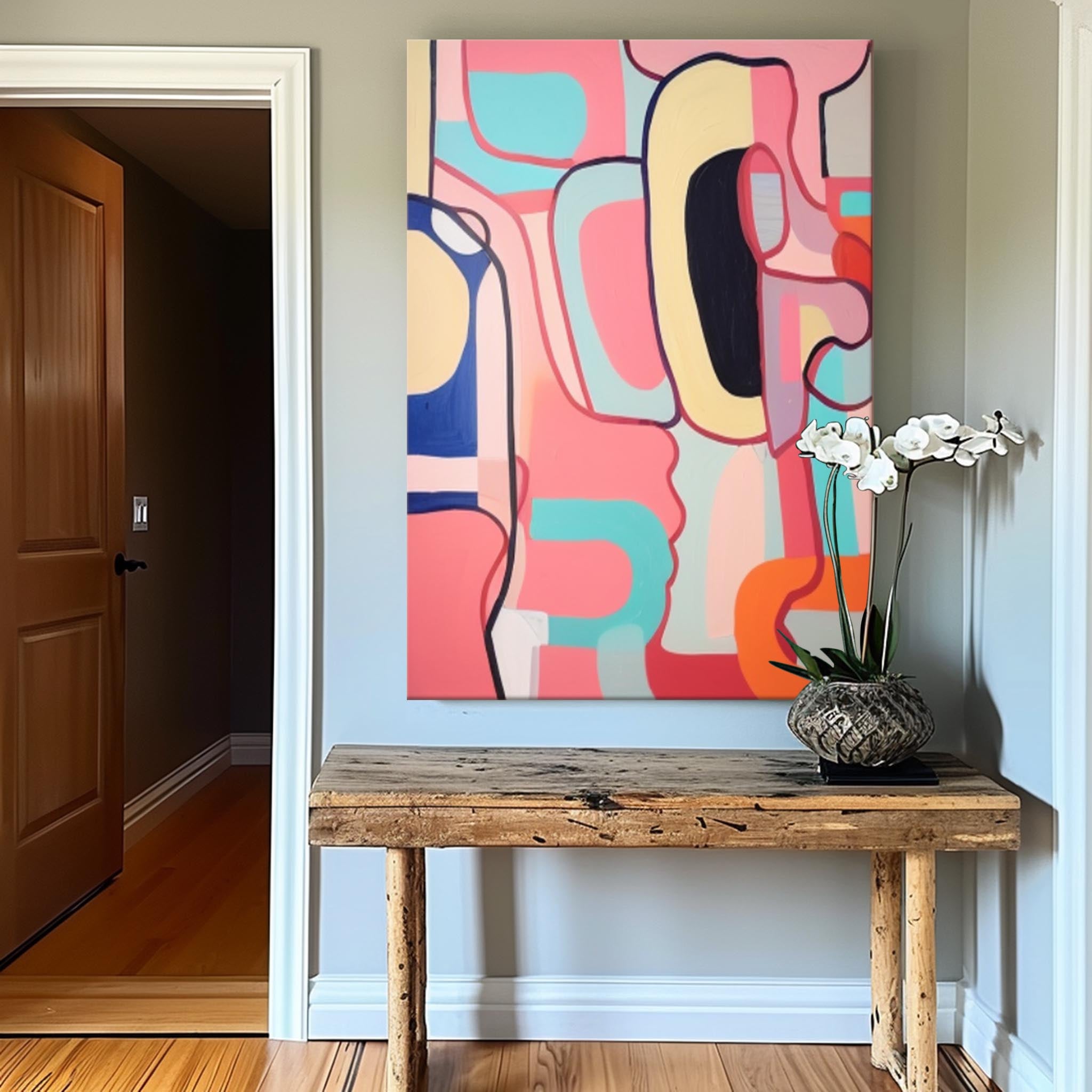 Wall Art Warm Pastel Abstract Playful Cheerful