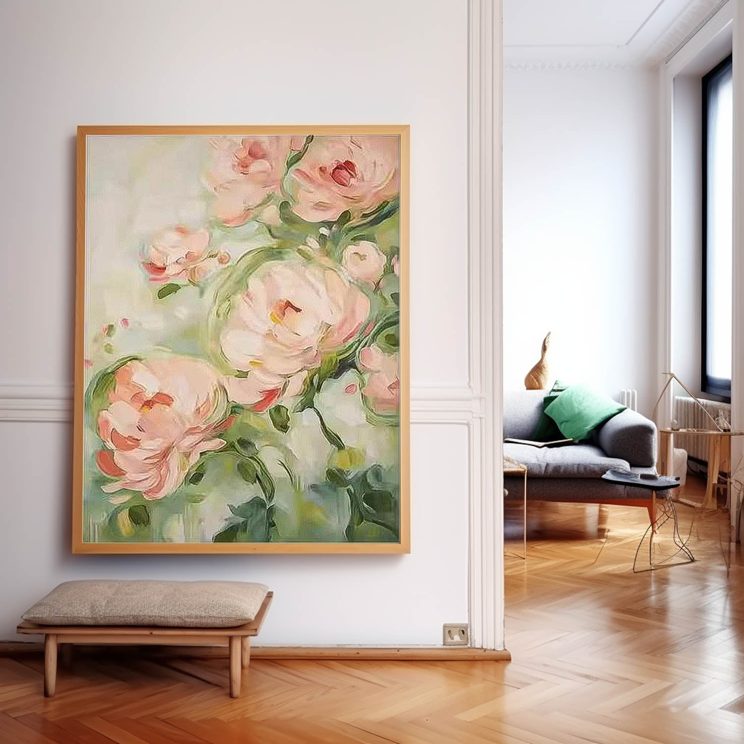 Soft Pink Peony Floral Canvas Wall Art
