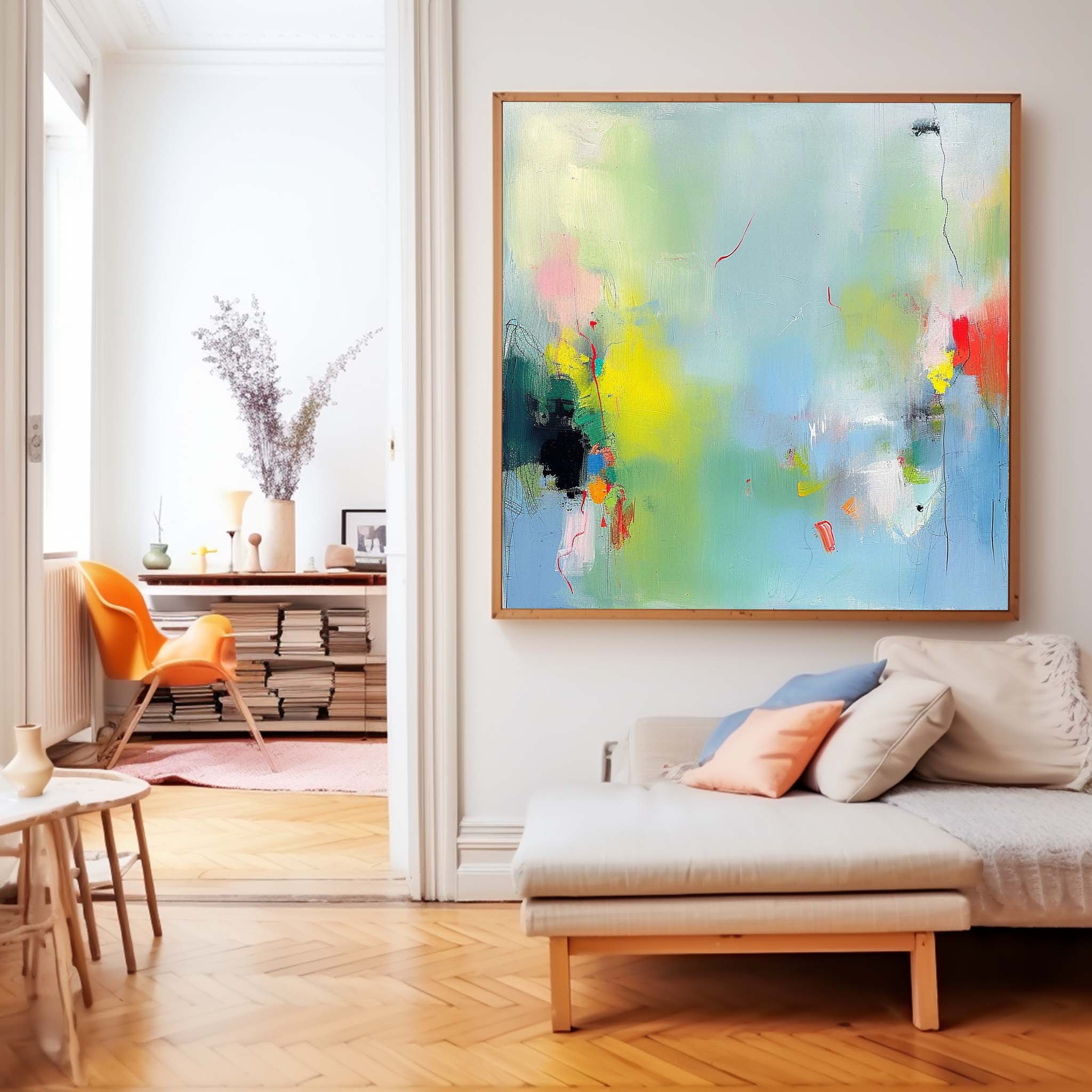 Wall Art Painterly Soft Fluid Abstract Serene