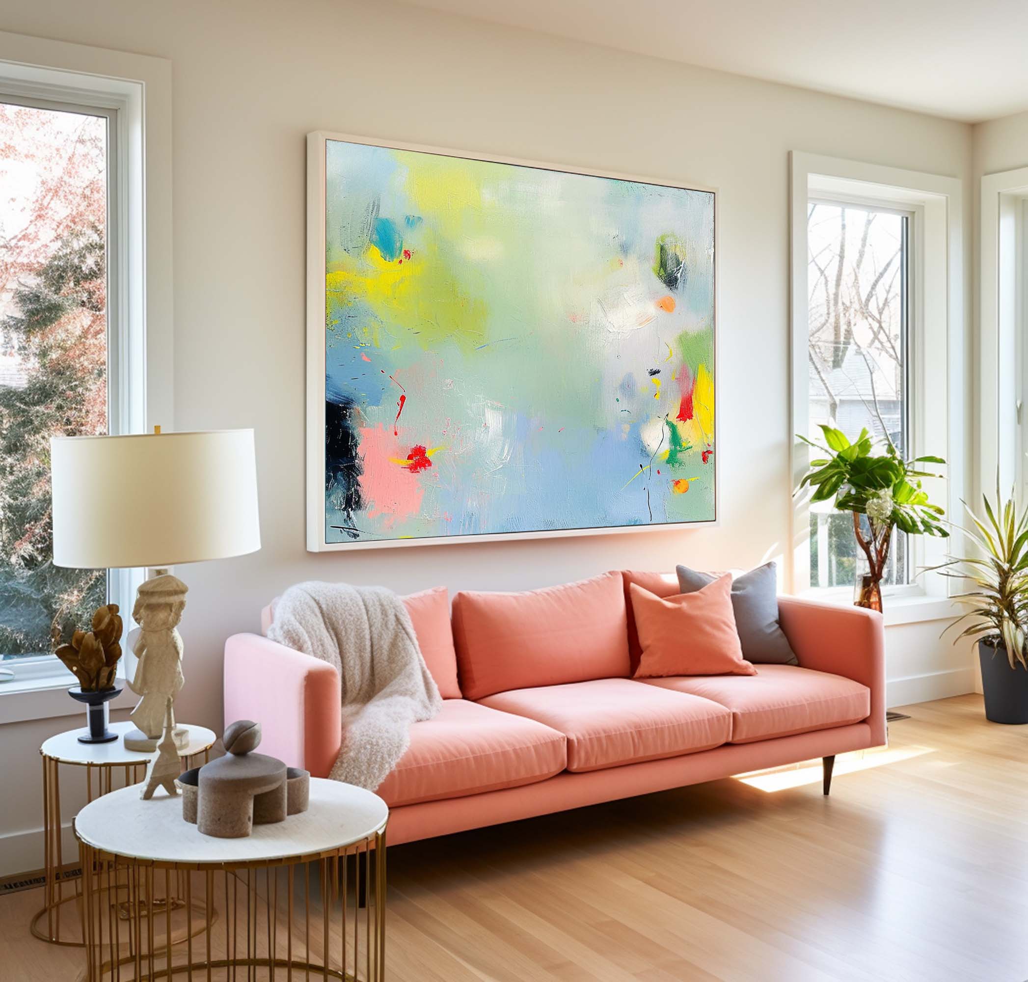 Wall Art Abstract Serene Calm Fresh Tone Decor