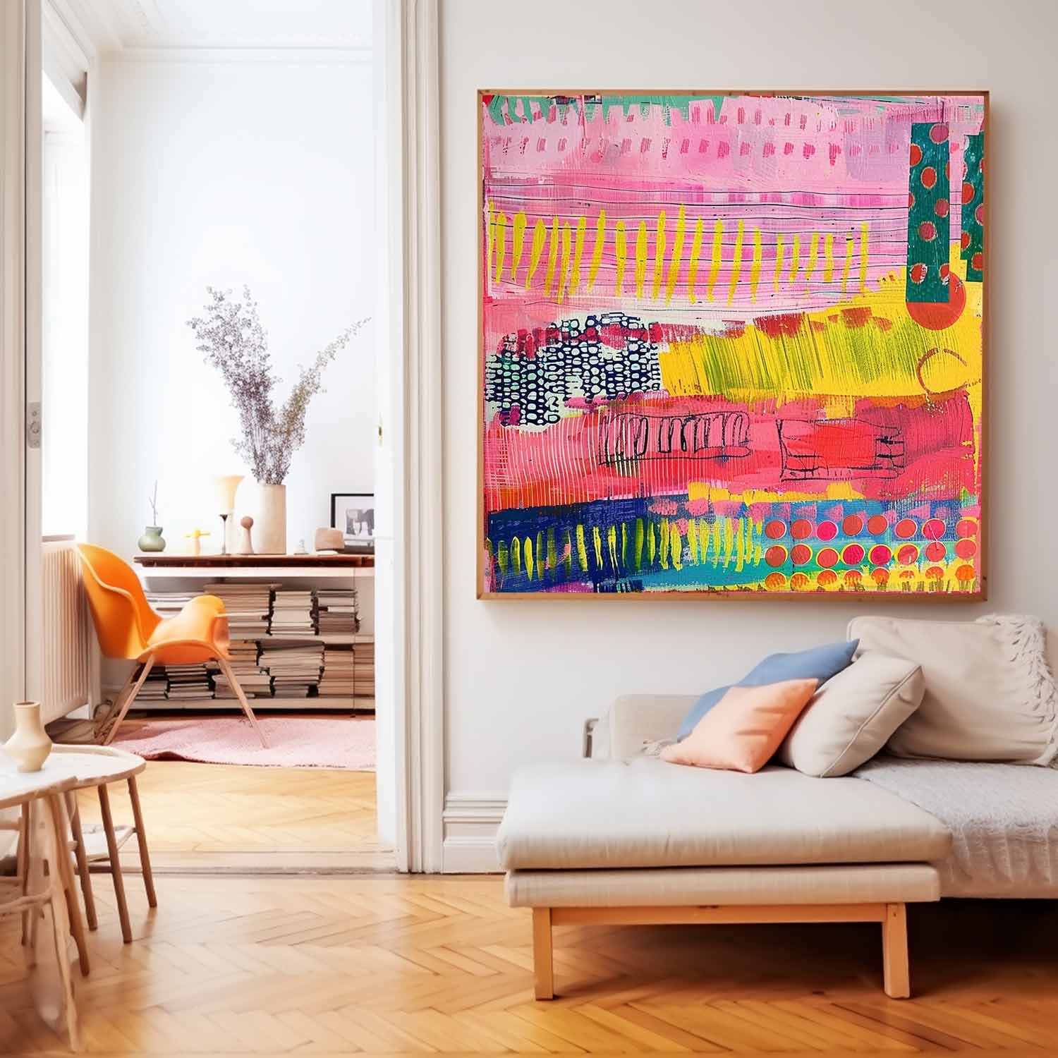 Wall Art Abstract Mixed Media Collage Bohemian