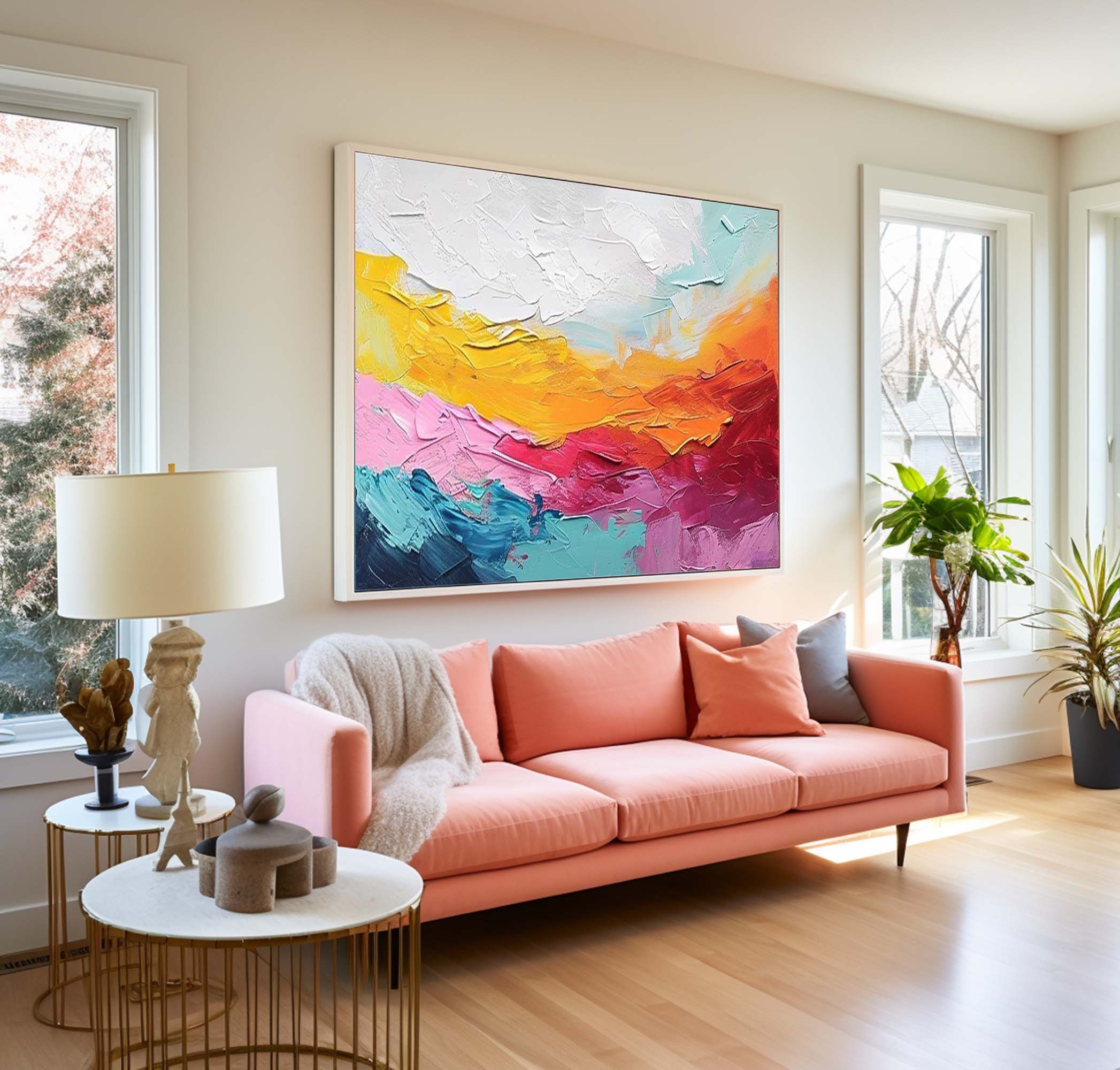 Wall Art Multicolor Abstract Energetic Modern