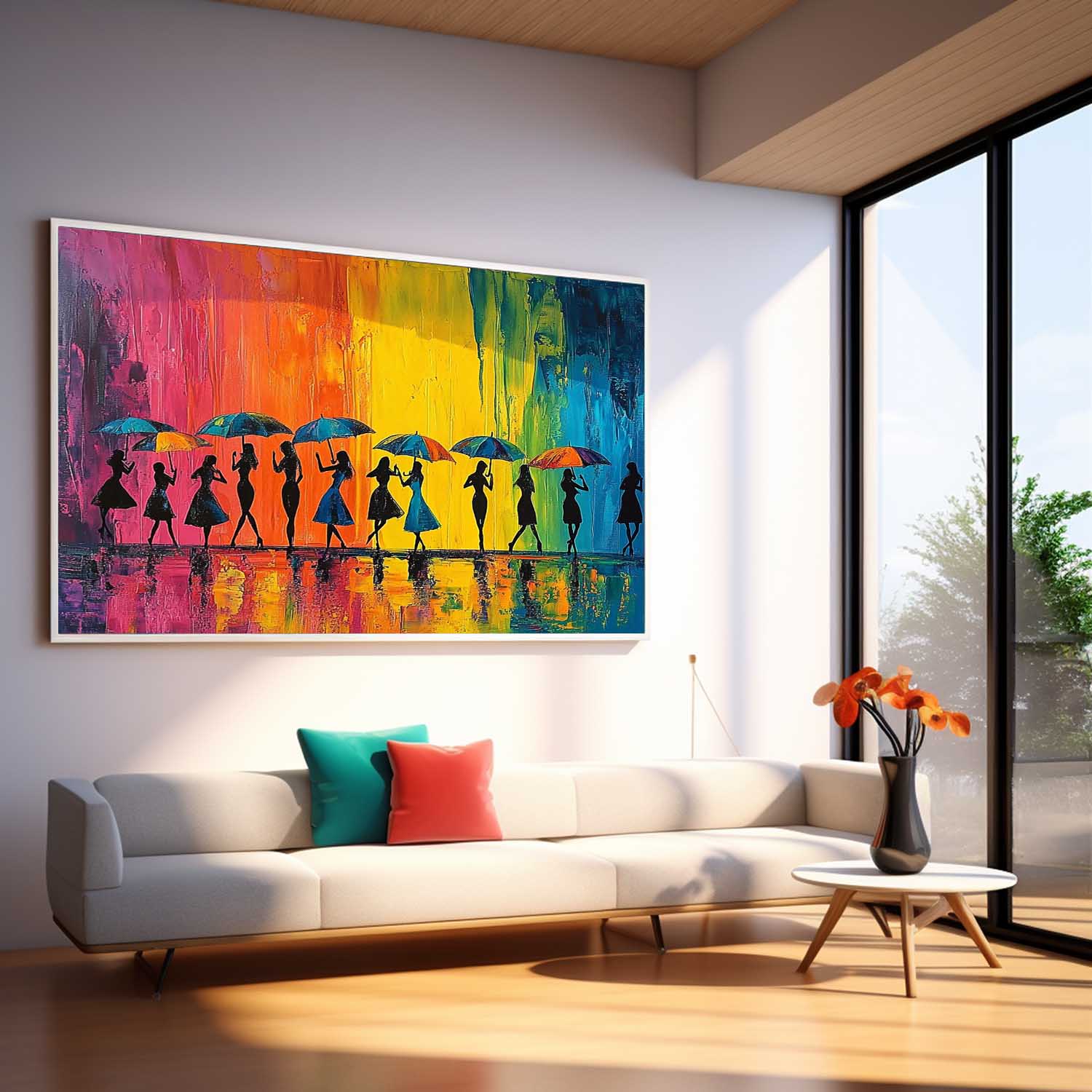 Wall Art People Joyful Energetic Silhouette