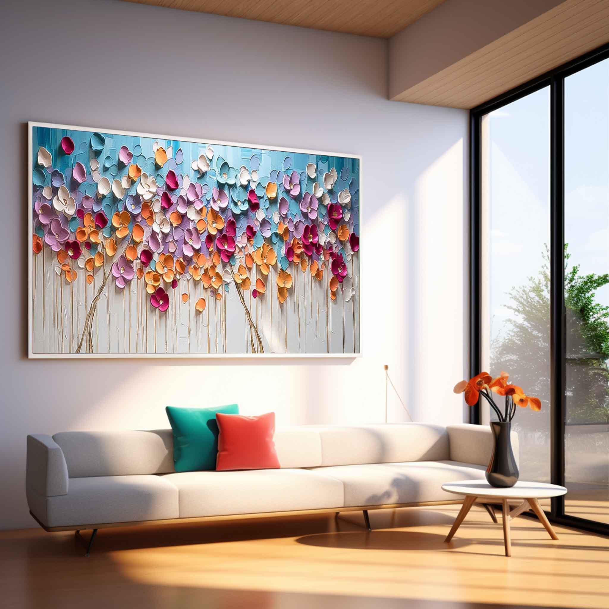 Wall Art Flower Modern Abstract Impasto