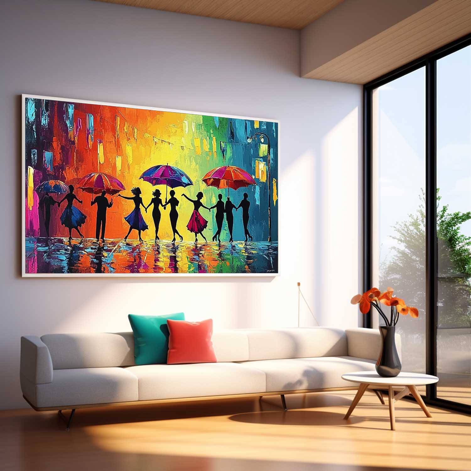 Wall Art People Joyful Energetic Rainy
