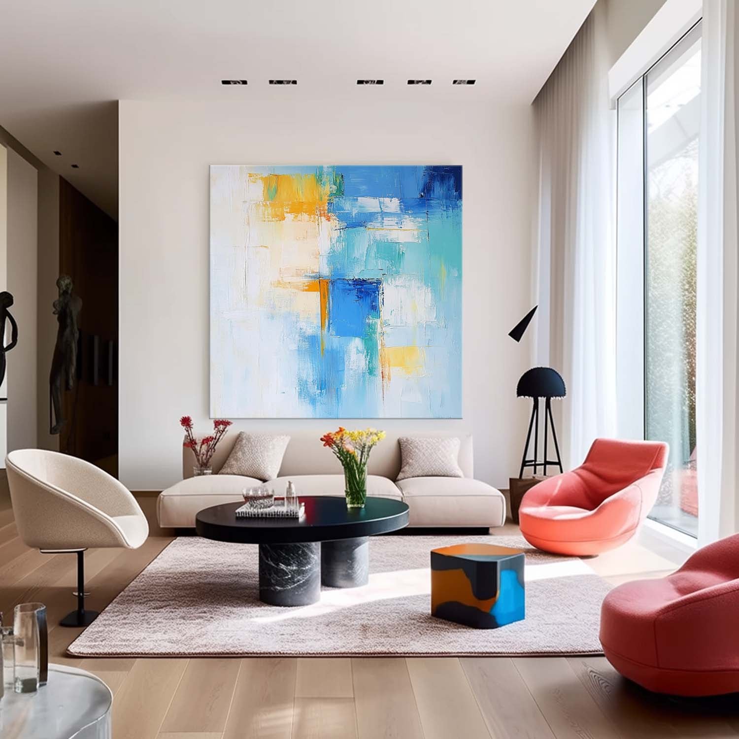 Abstract Canvas Art AB606 - Neutralighting