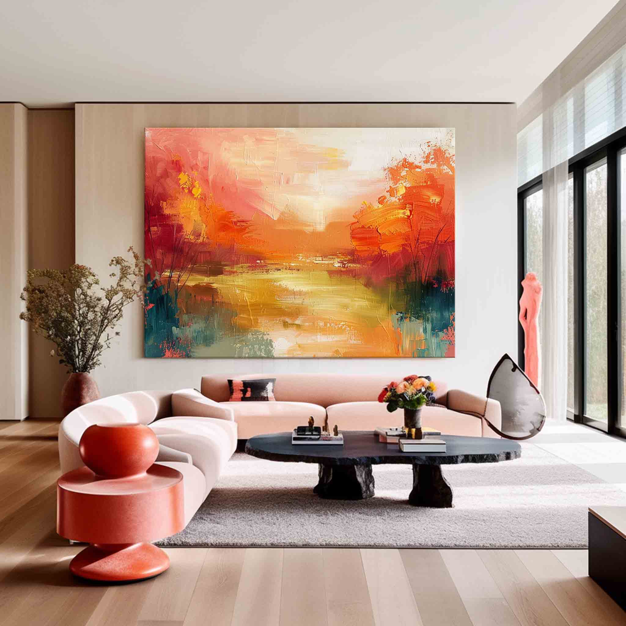 Wall Art Warm Autumn Abstract Landscape